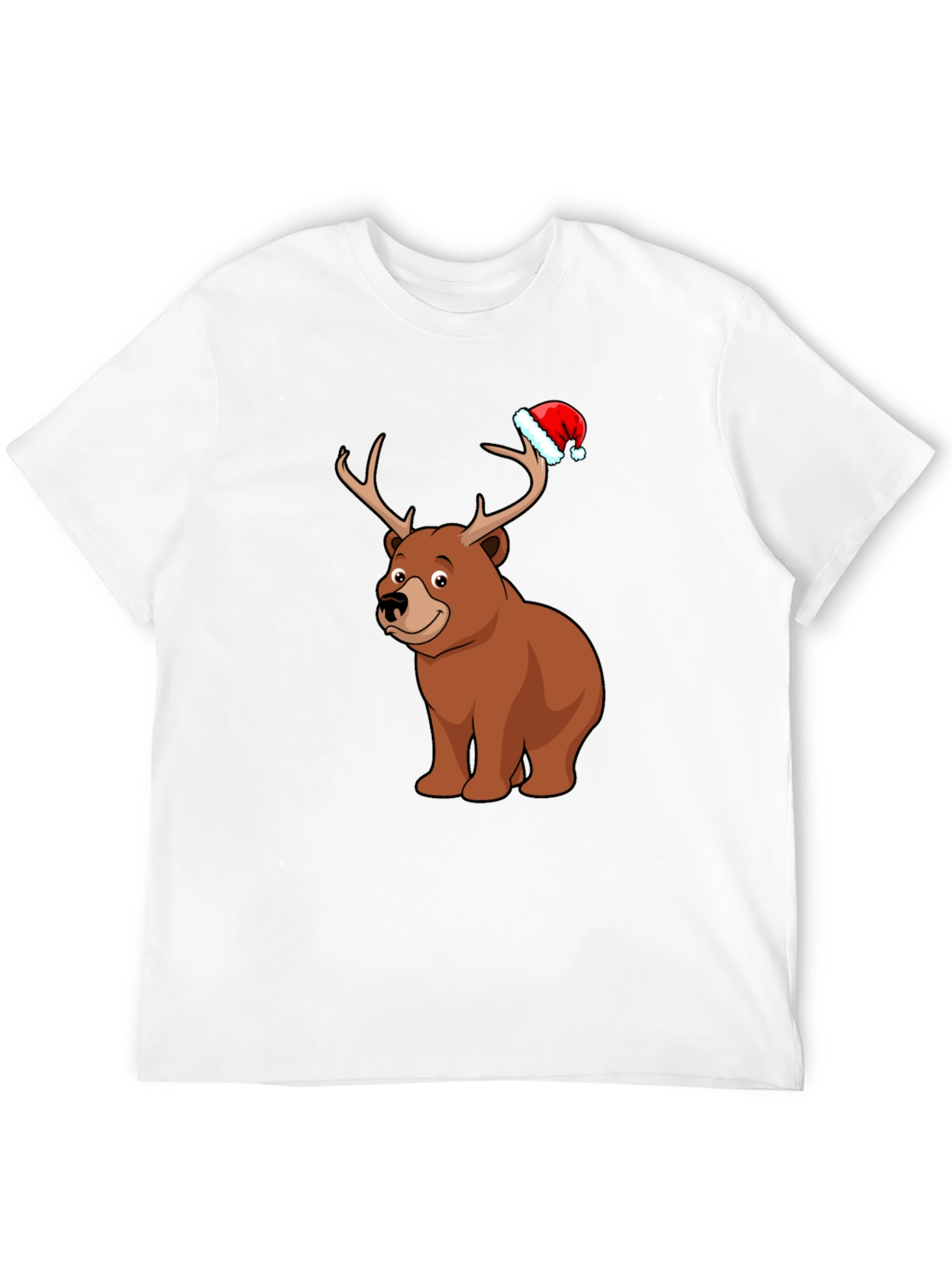 Camiseta Negra con Oso Navideño