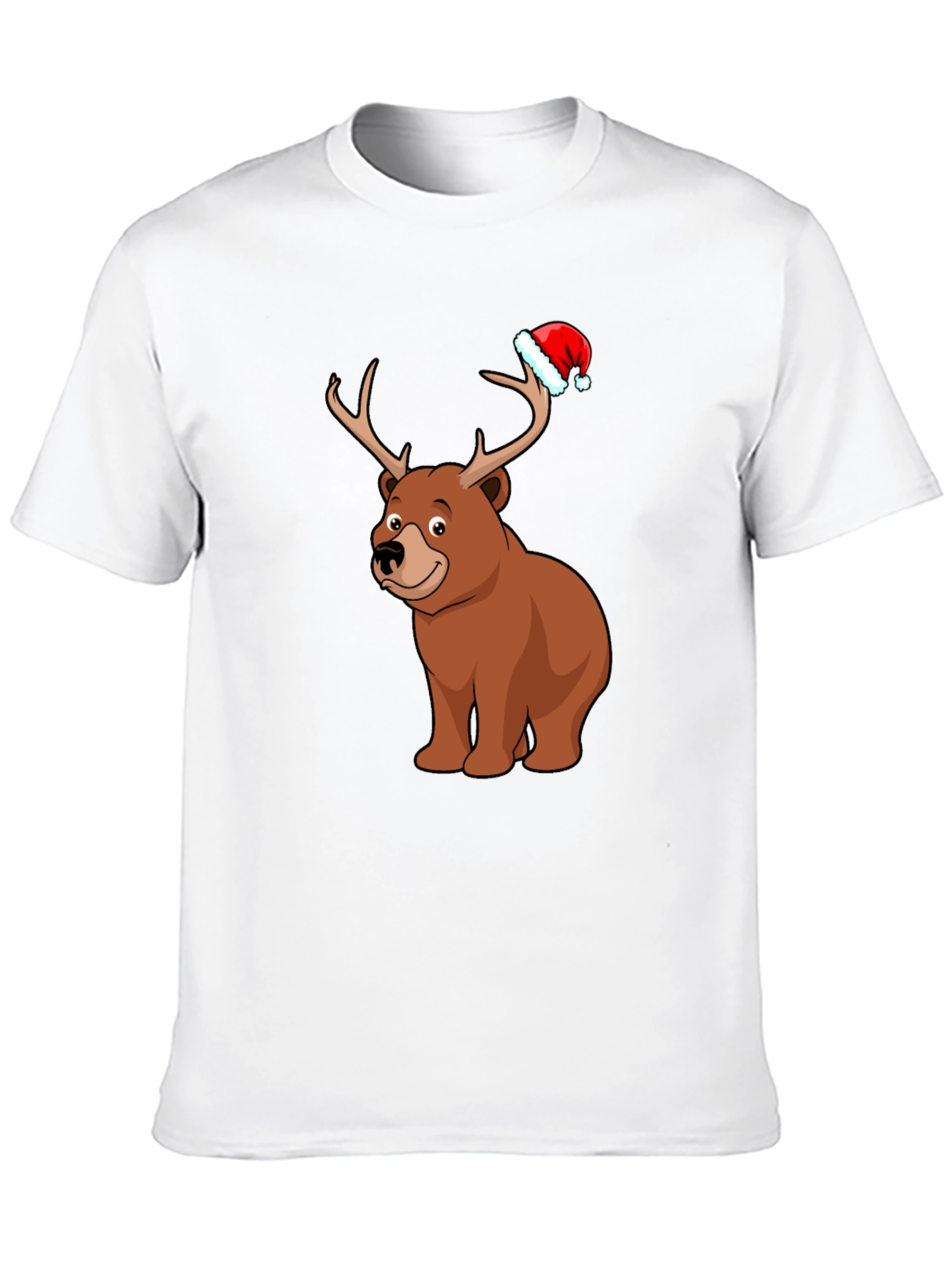 Camiseta Negra con Oso Navideño