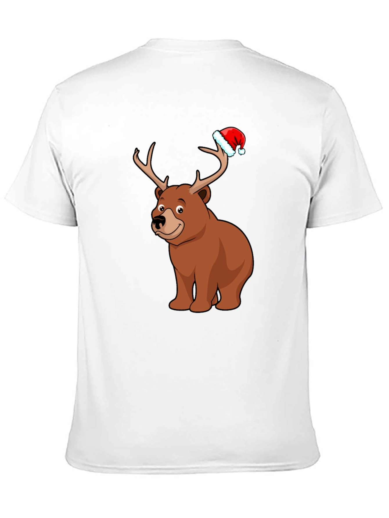 Camiseta Negra con Oso Navideño