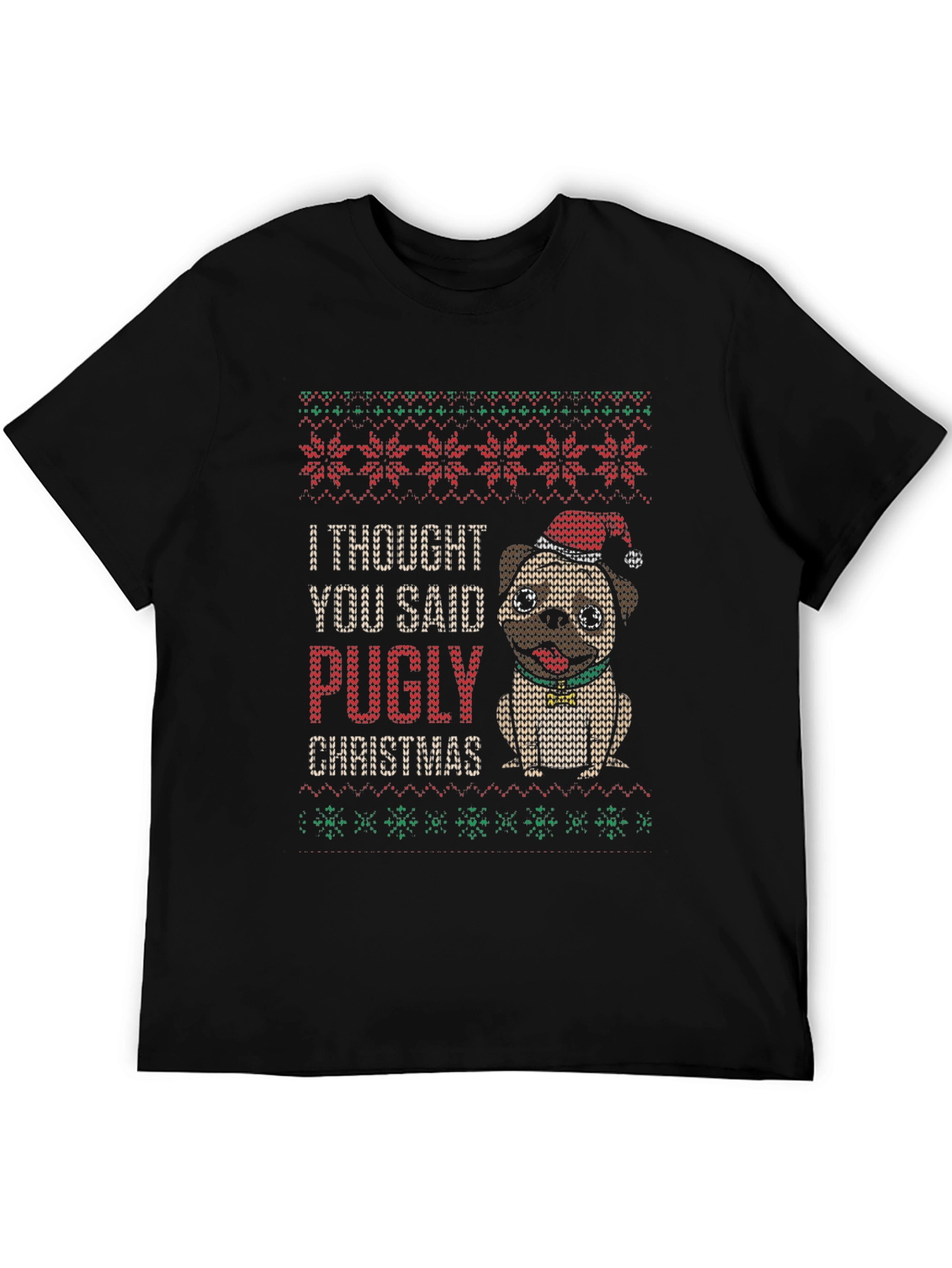 Camiseta Navideña Pugly Christmas para Amantes de Pugs