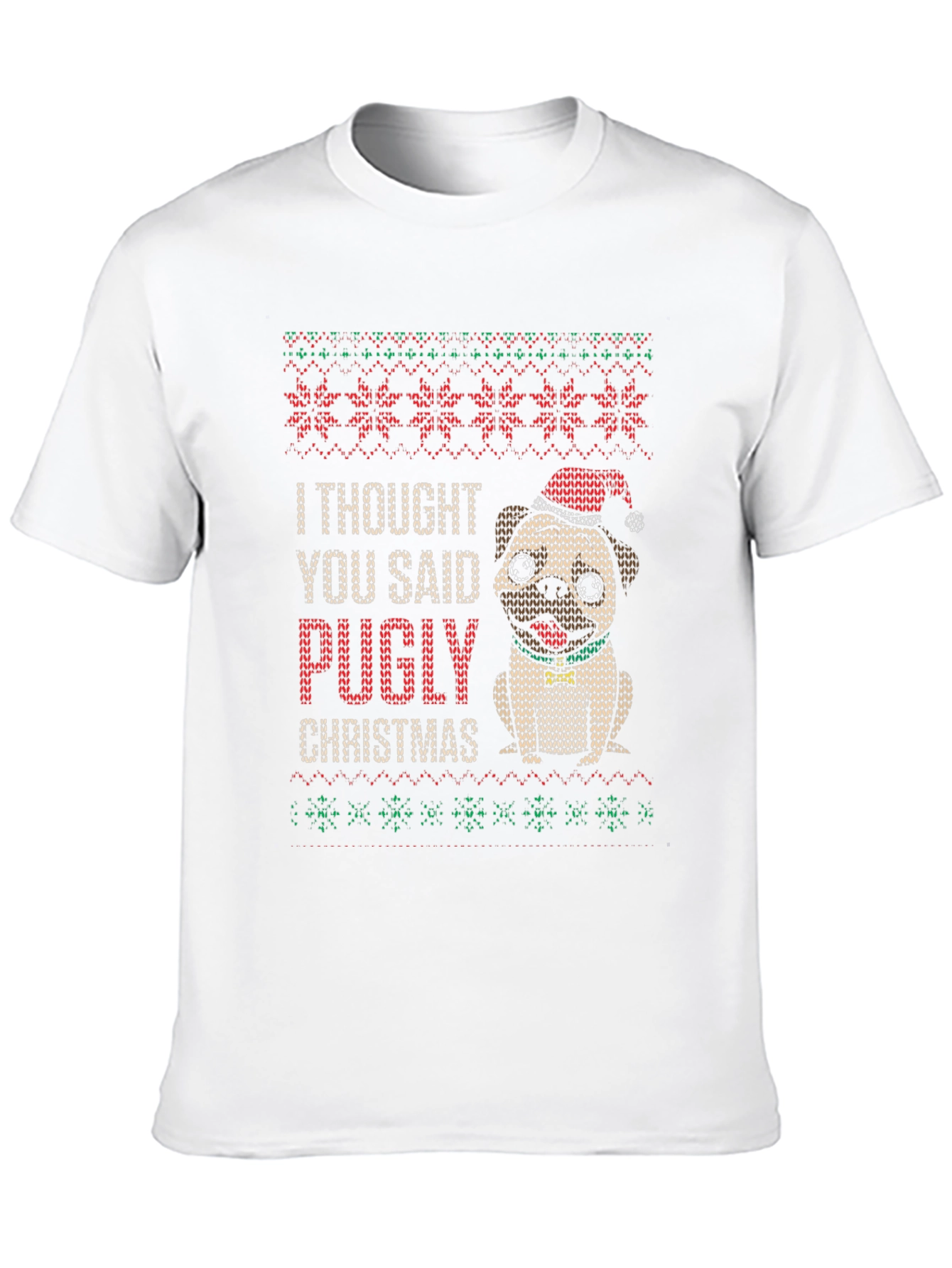 Camiseta Navideña Pugly Christmas para Amantes de Pugs