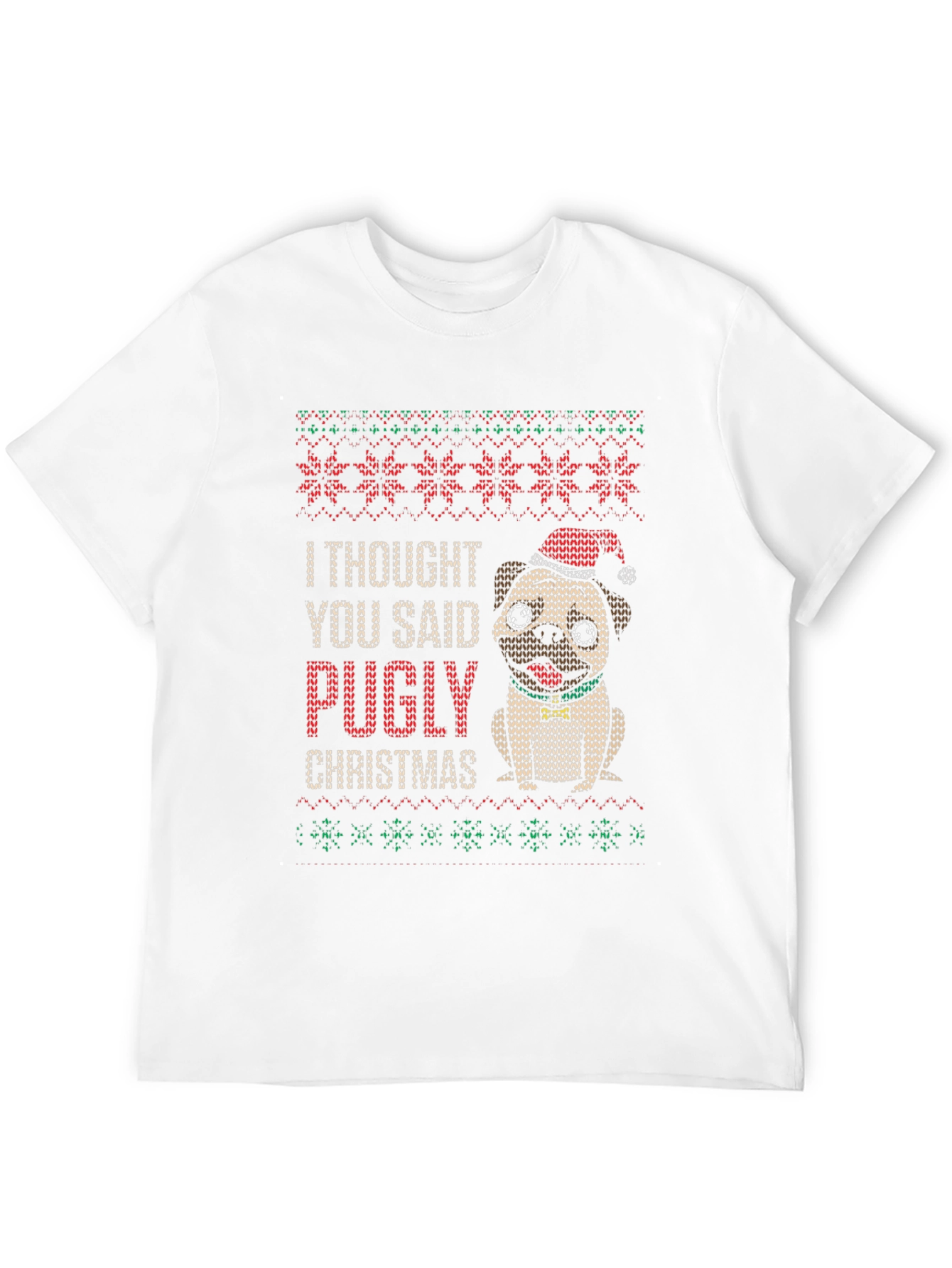Camiseta Navideña Pugly Christmas para Amantes de Pugs