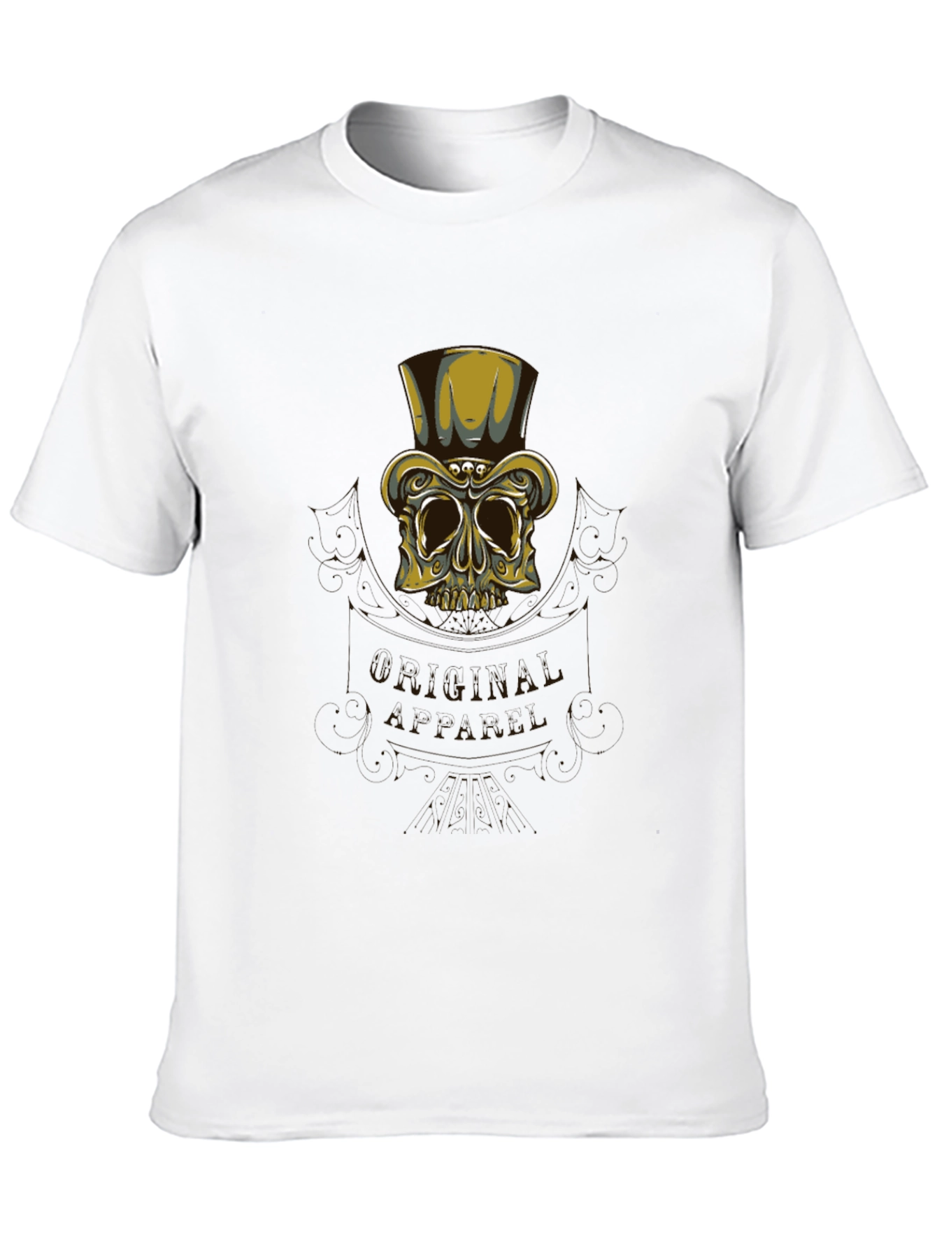 Camiseta Negra con Diseño Calavera Elegante