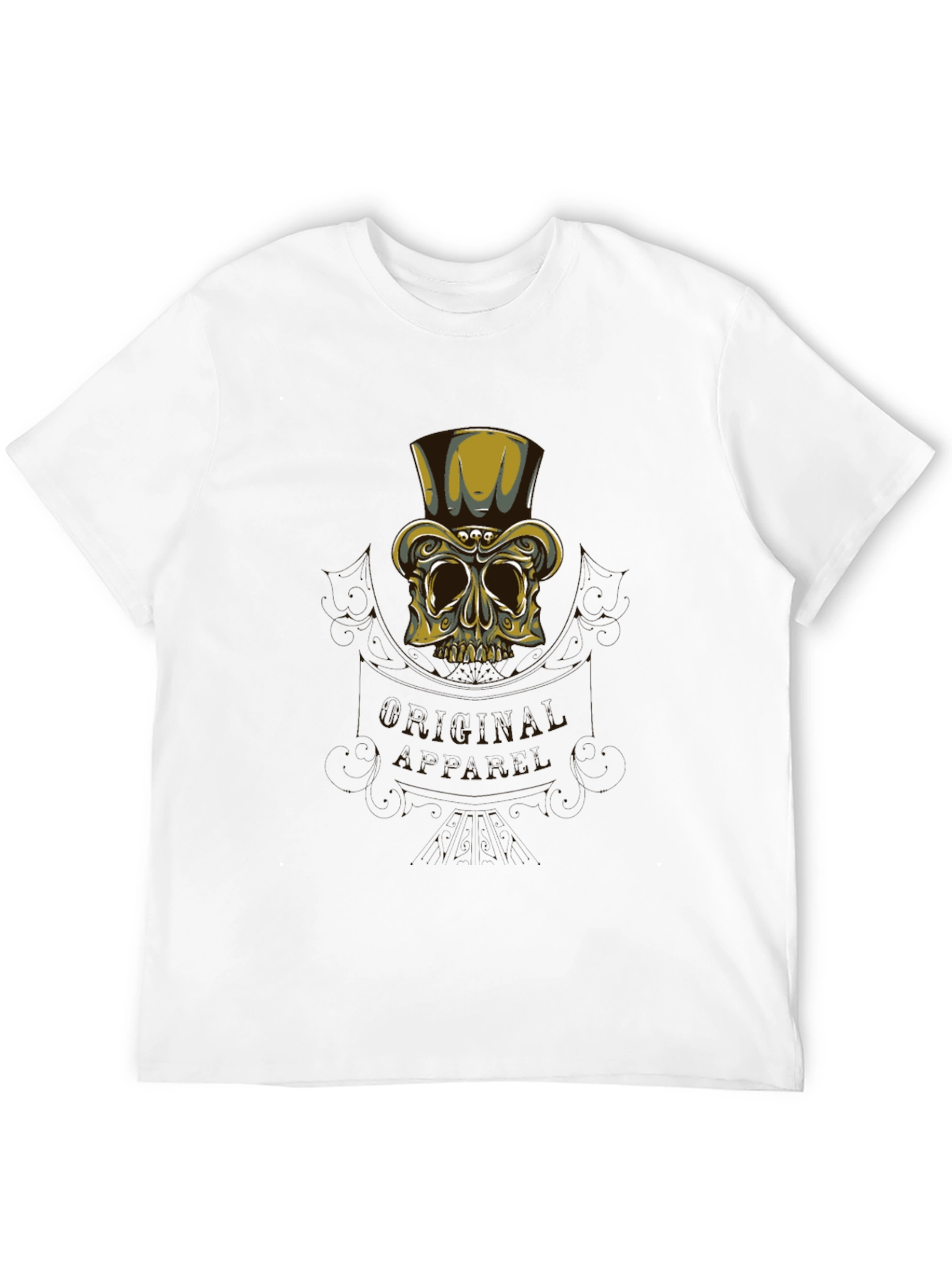 Camiseta Negra con Diseño Calavera Elegante