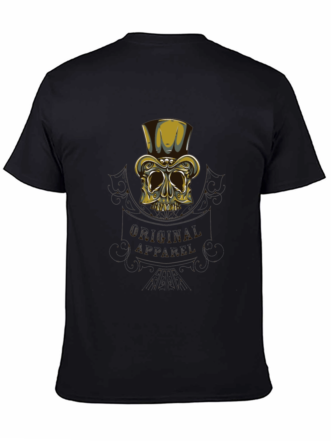 Camiseta Negra con Diseño Calavera Elegante