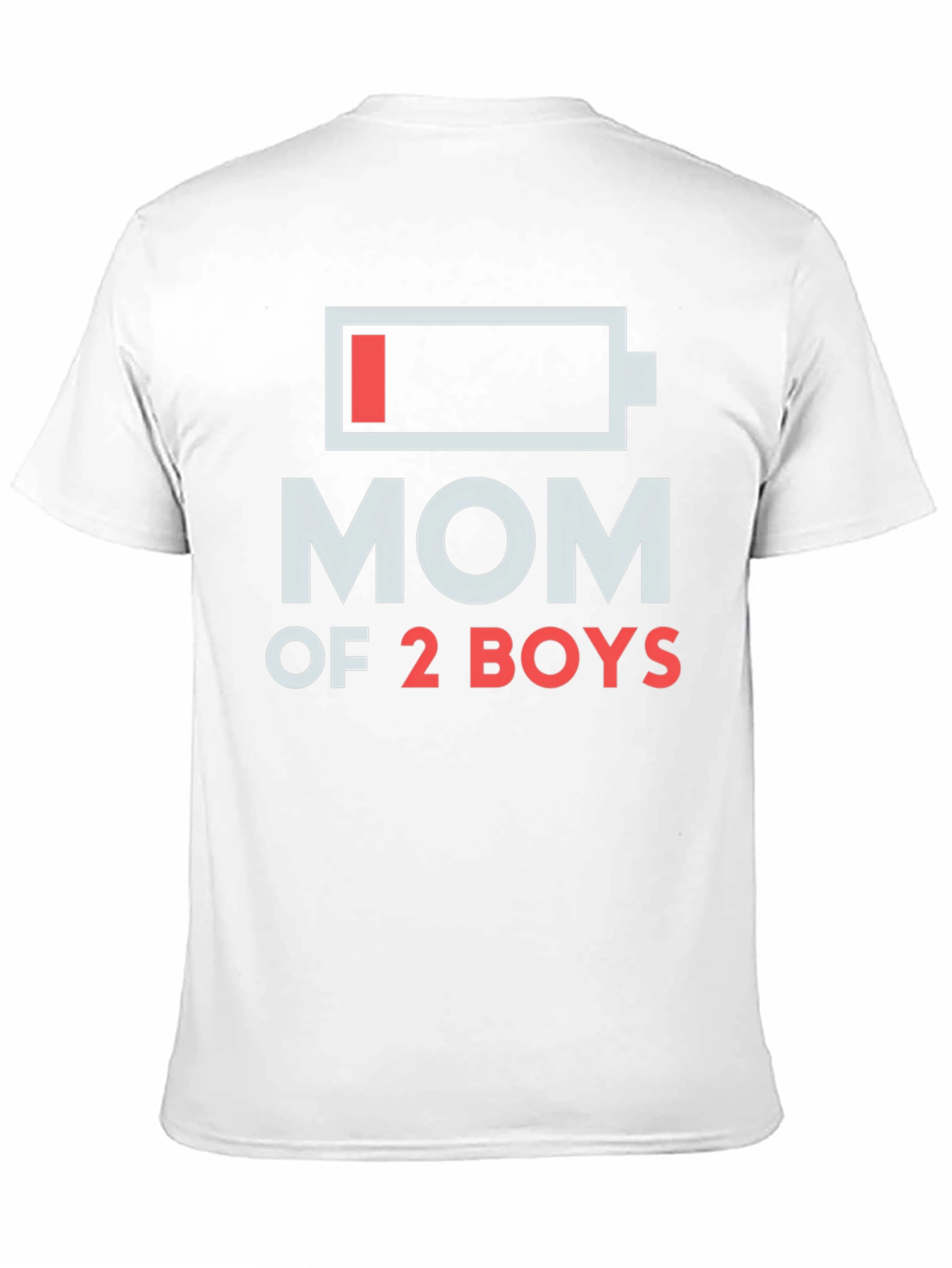 Camiseta Negra Mamá de 2 Niños - Batería Baja