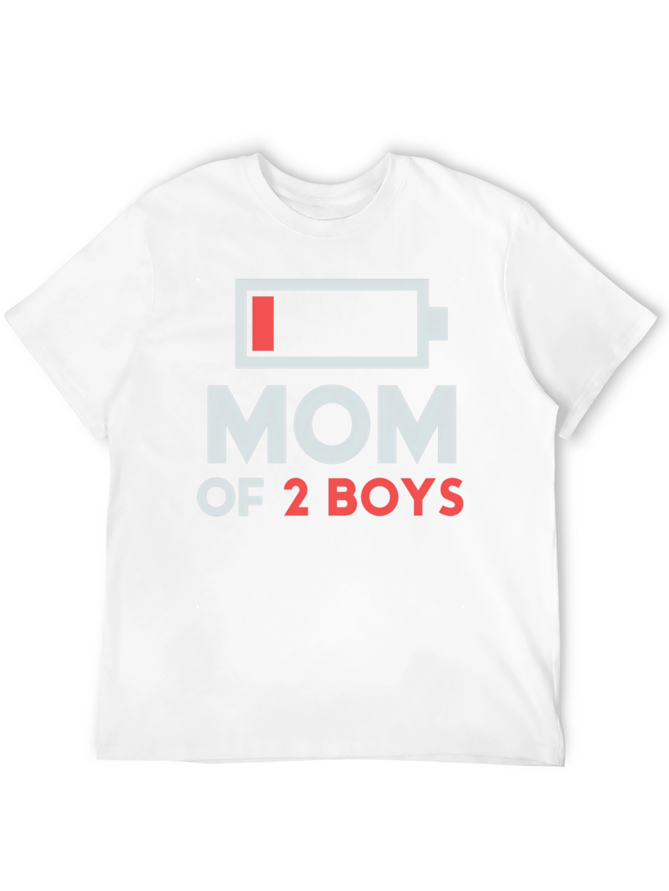 Camiseta Negra Mamá de 2 Niños - Batería Baja