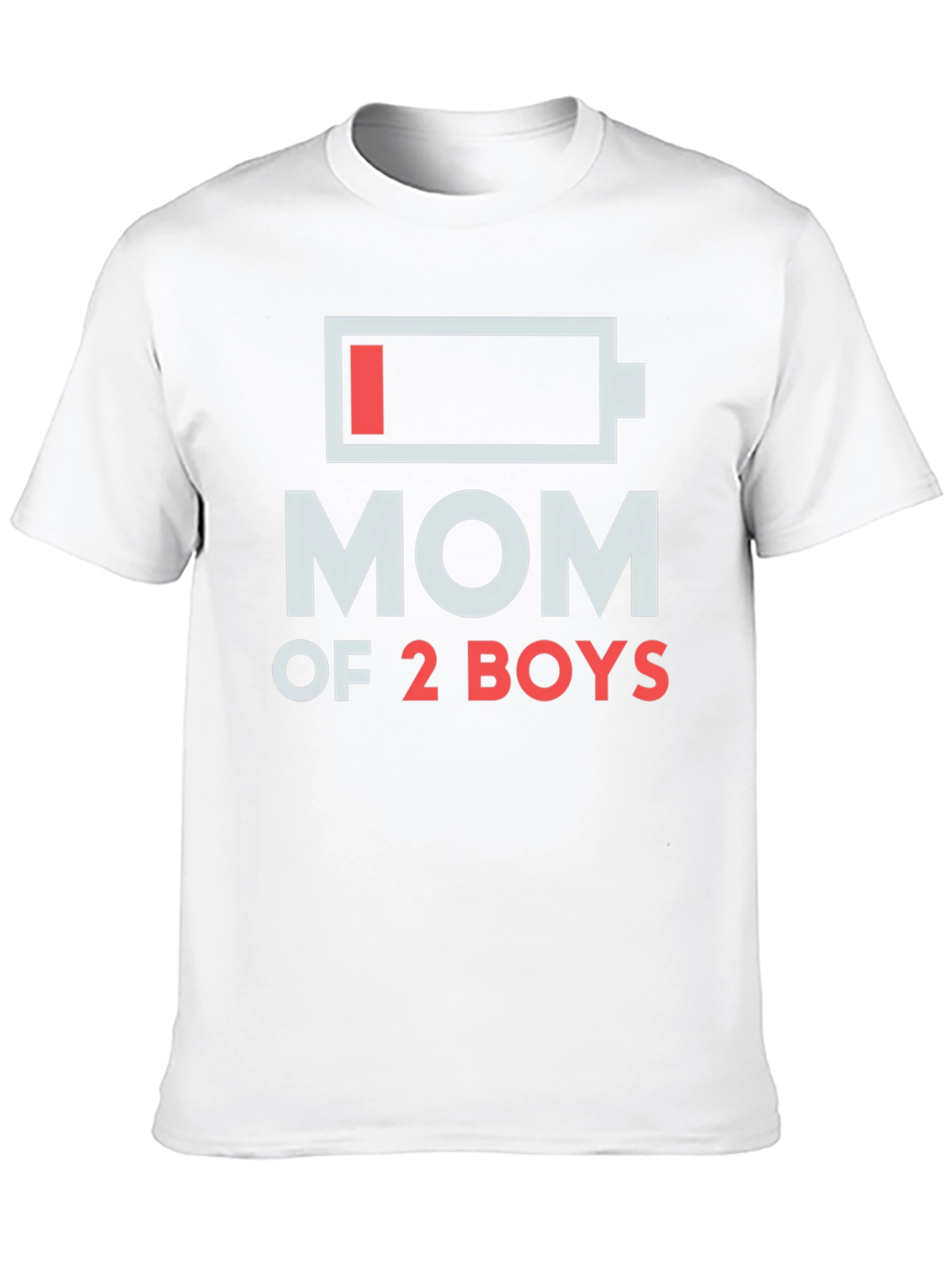 Camiseta Negra Mamá de 2 Niños - Batería Baja