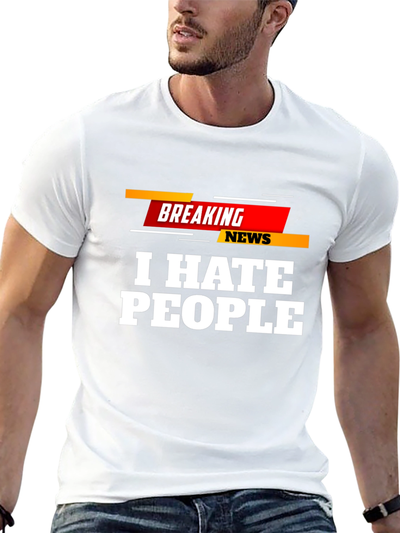 Camiseta Negra: Breaking News I Hate People