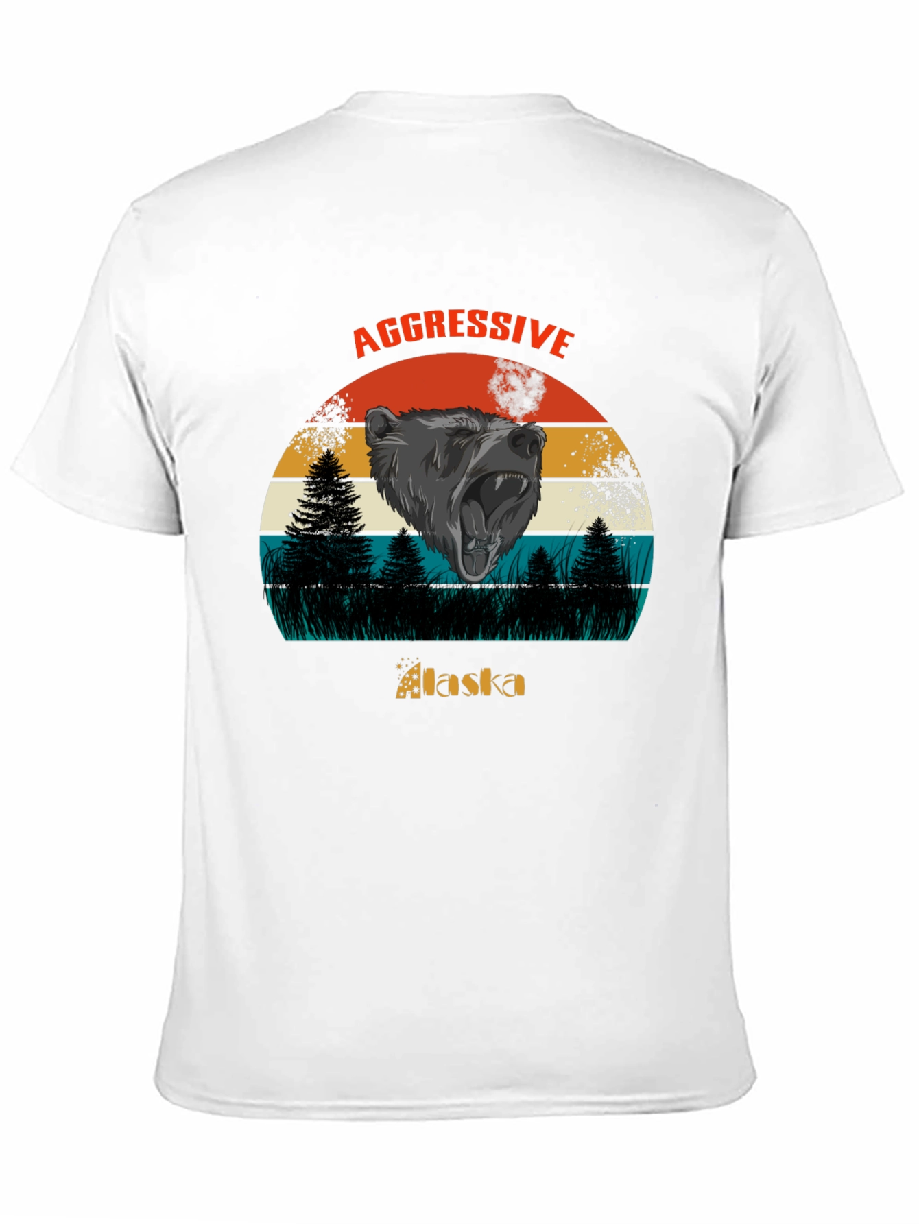 Camiseta Negra Alaska Oso Agresivo