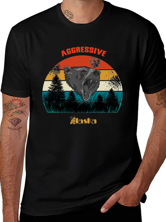 Camiseta Negra Alaska Oso Agresivo