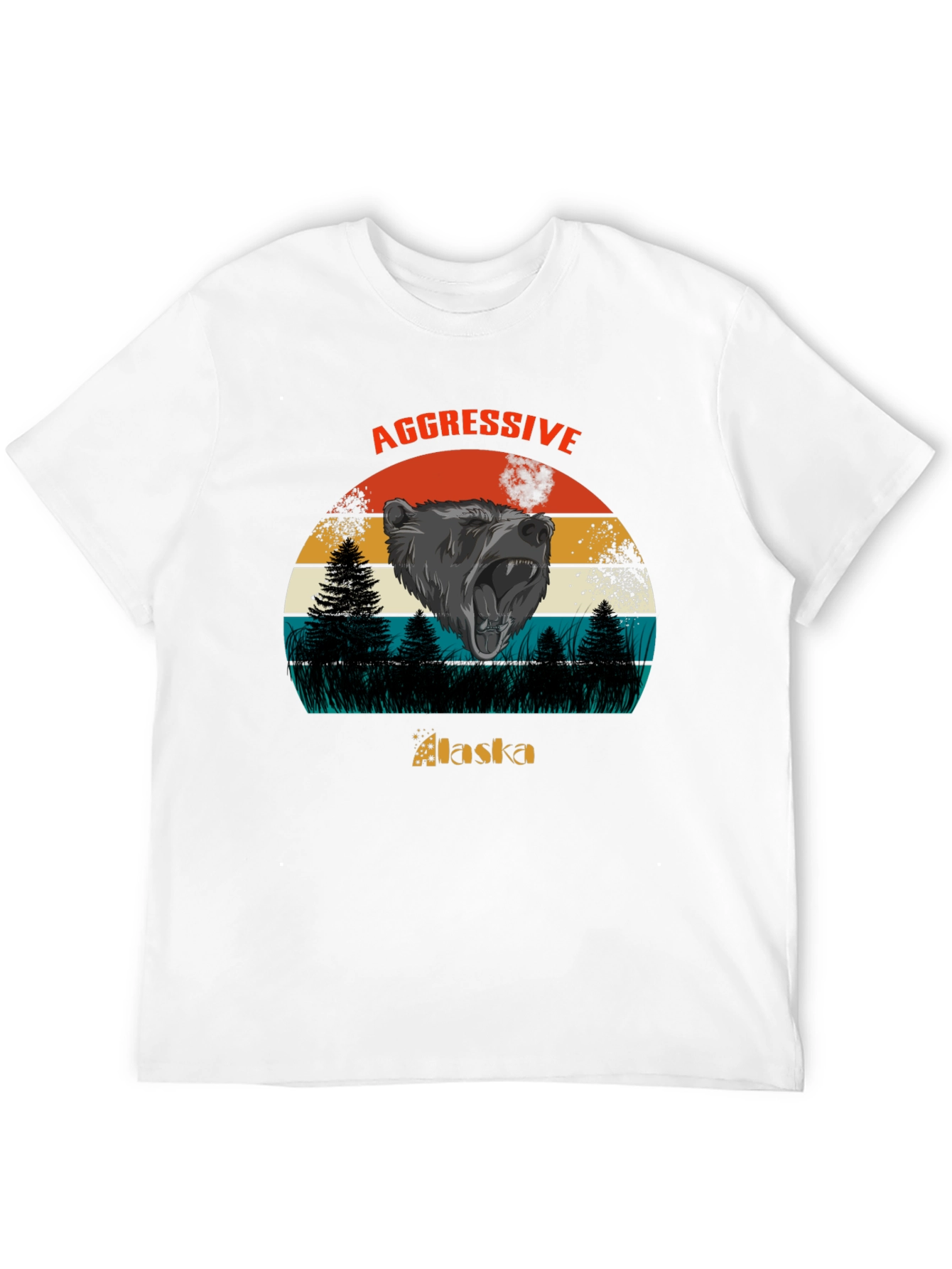 Camiseta Negra Alaska Oso Agresivo