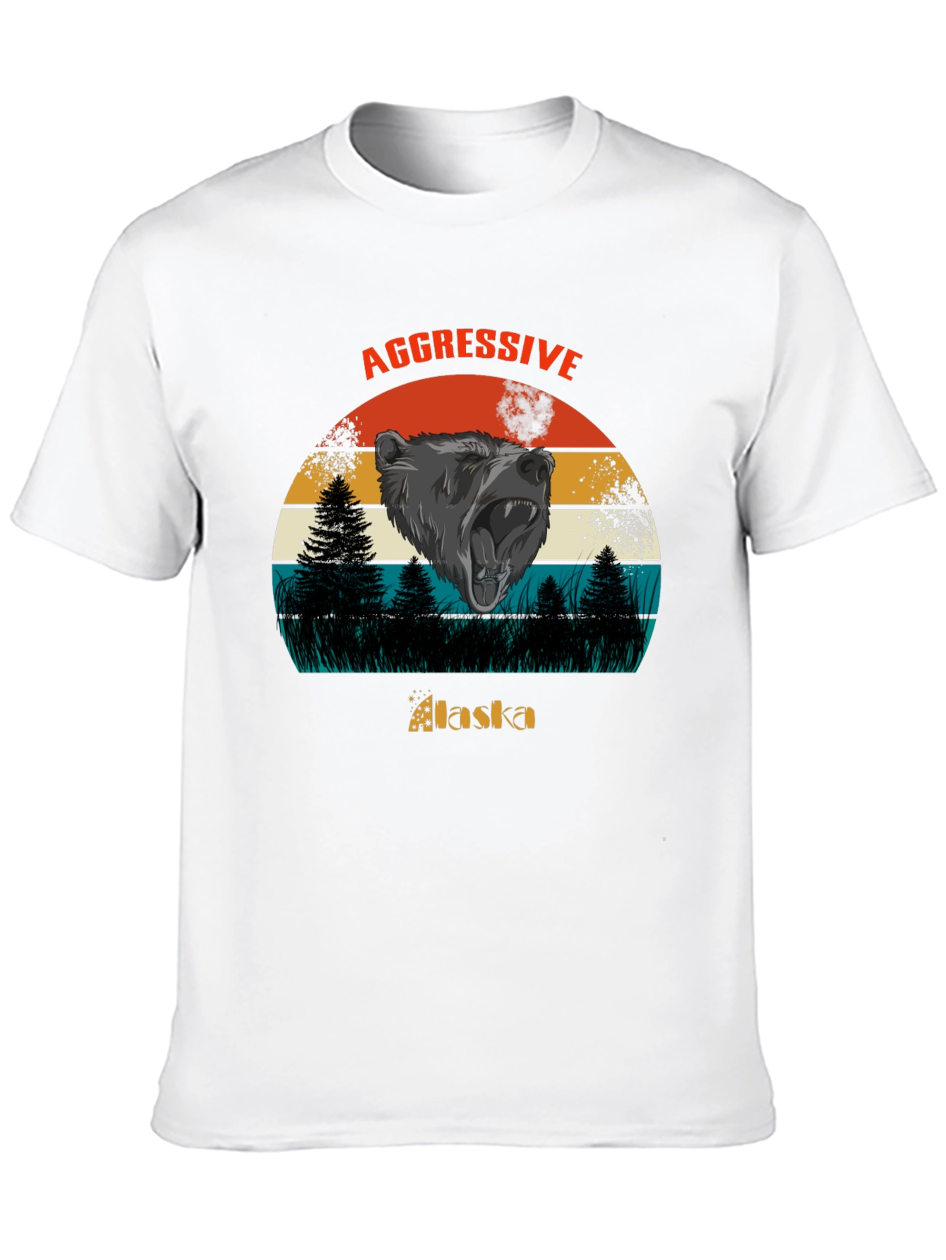 Camiseta Negra Alaska Oso Agresivo