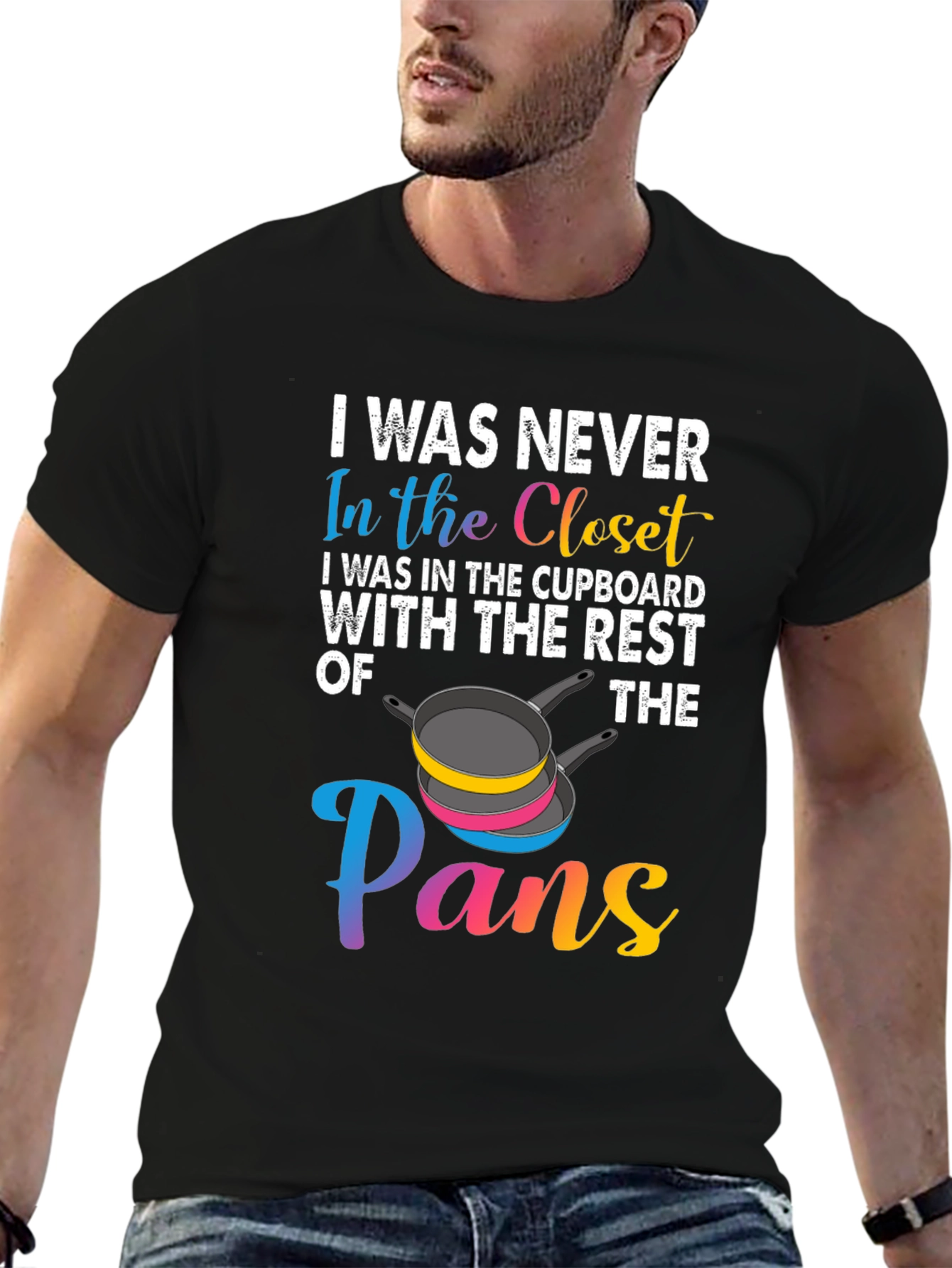 Camiseta Negra con Diseño Divertido Pans
