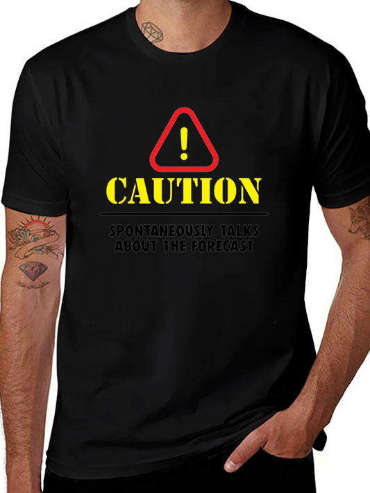 Camiseta Negra de Hombre Precaución - El Tiempo
