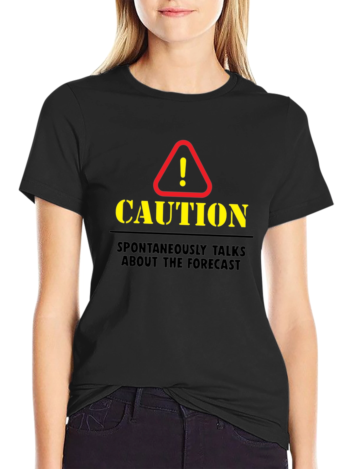 Camiseta Negra de Hombre Precaución - El Tiempo