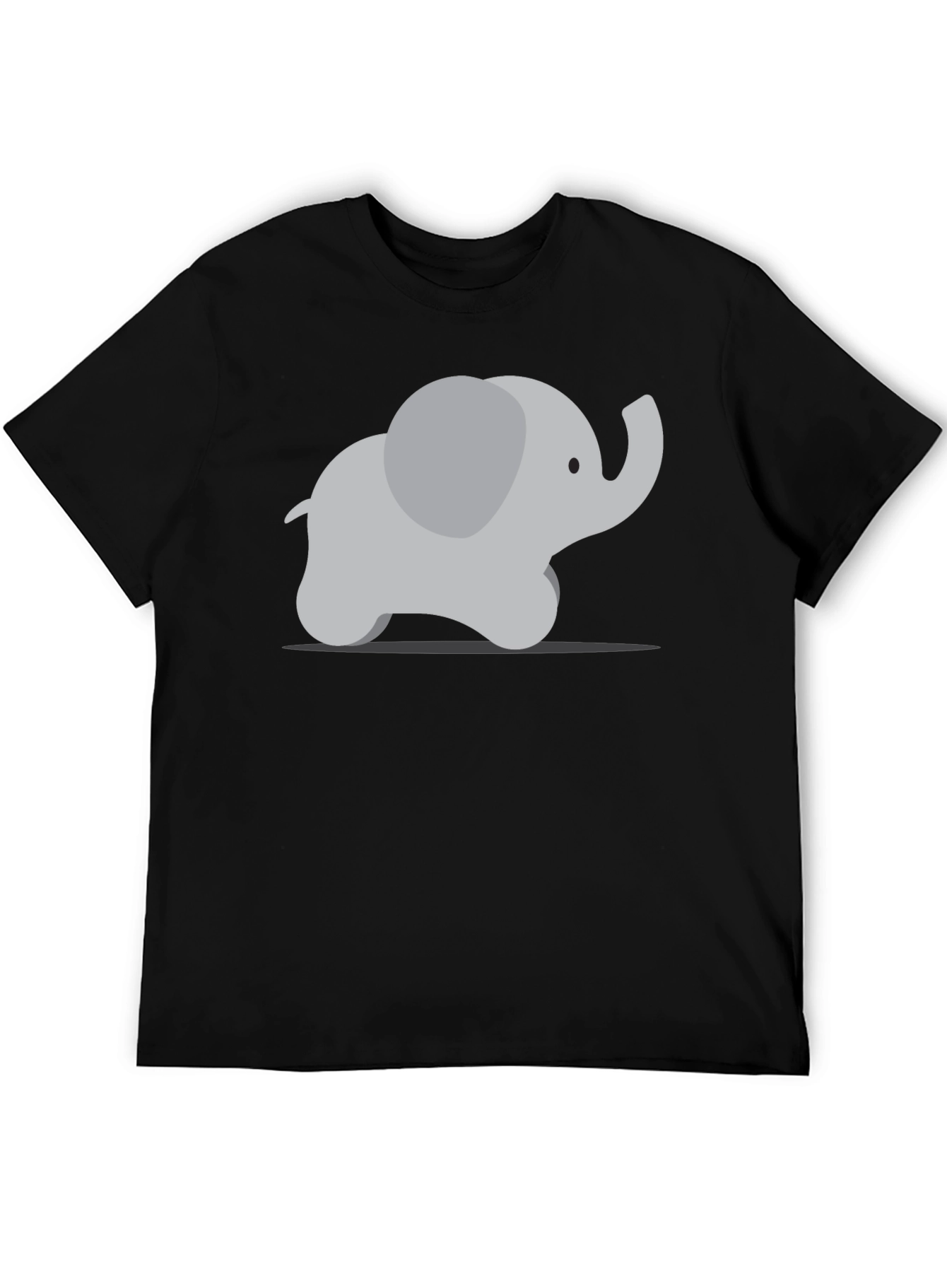 Camiseta Negra con Diseño de Elefante Adorable