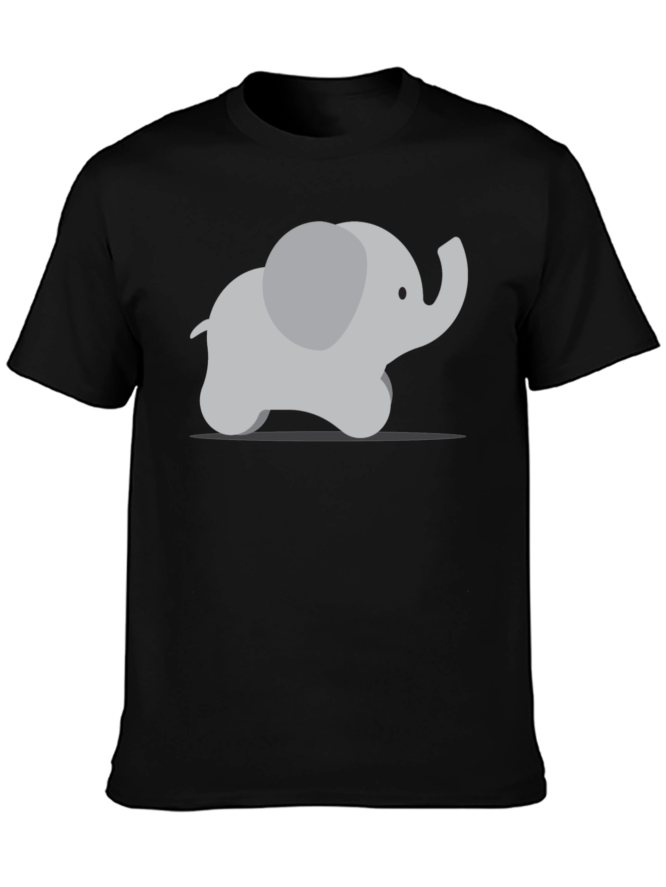 Camiseta Negra con Diseño de Elefante Adorable