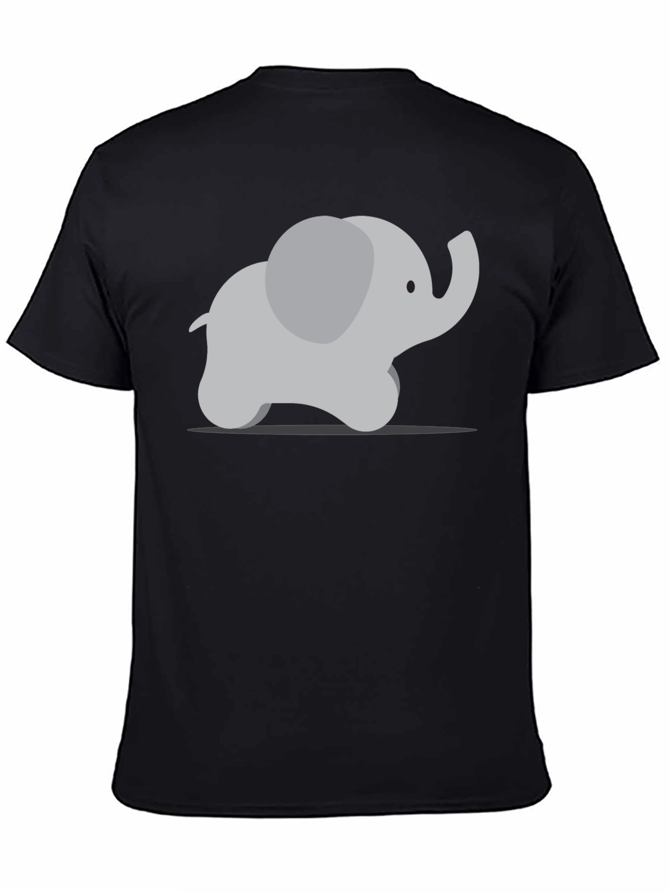 Camiseta Negra con Diseño de Elefante Adorable
