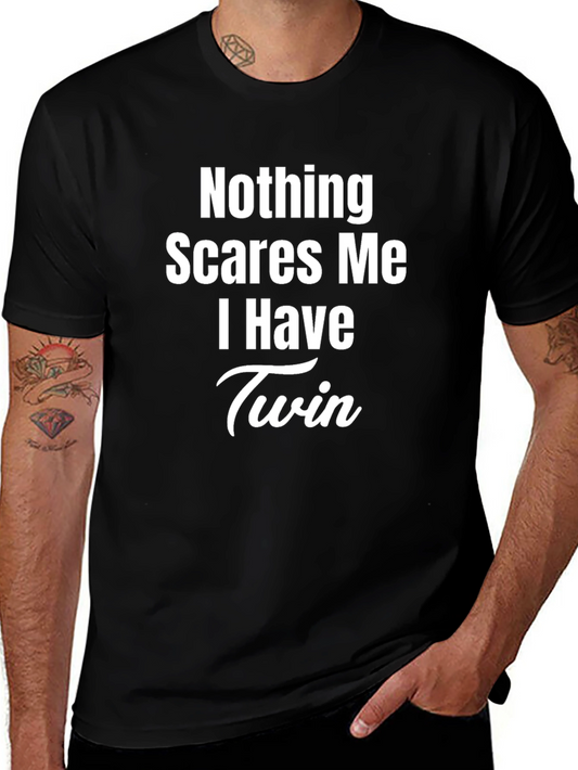 Camiseta Negra - Nada Me Asusta Tengo Gemelos