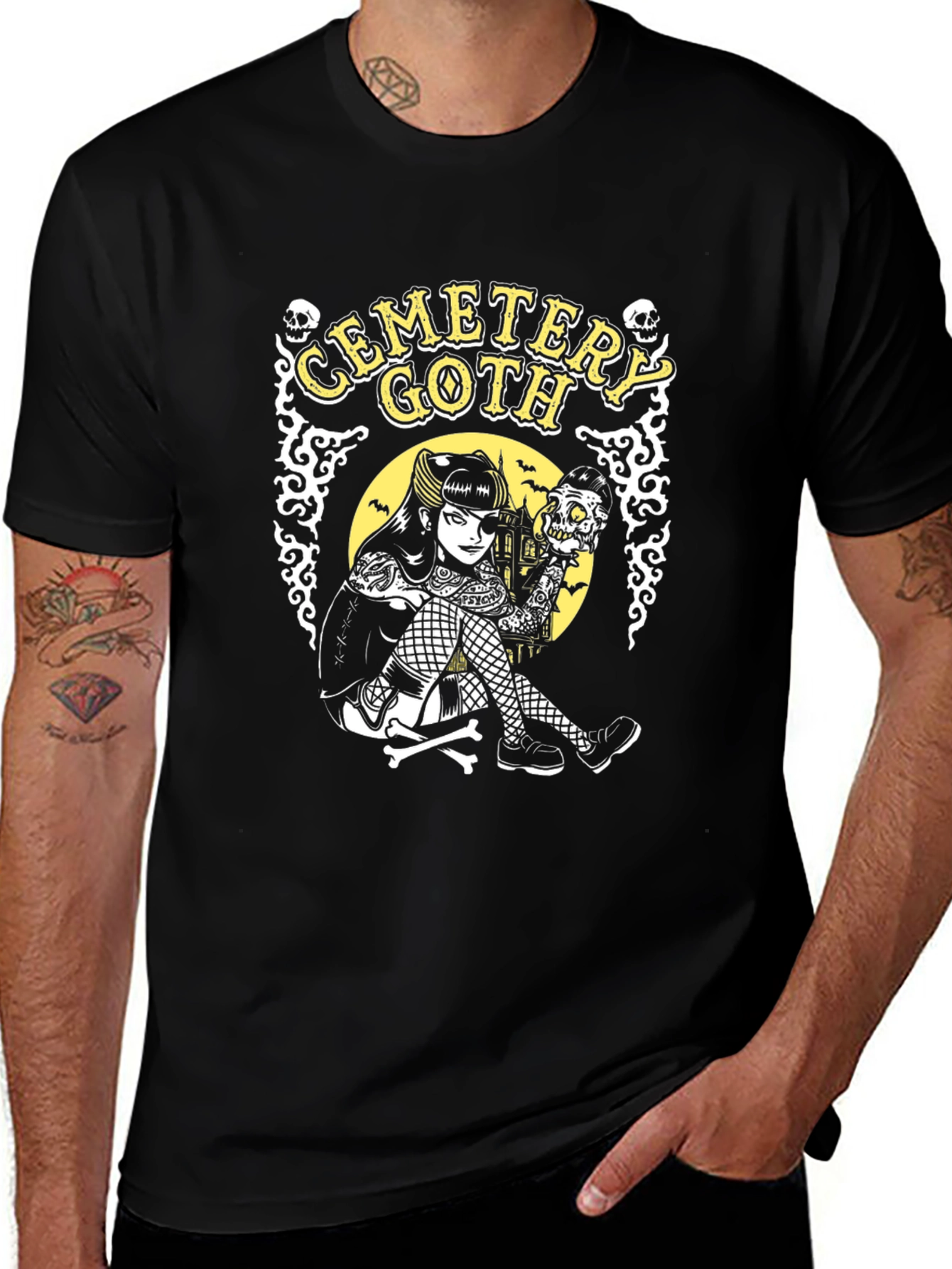Camiseta Gótica Cemetery Goth para Hombre