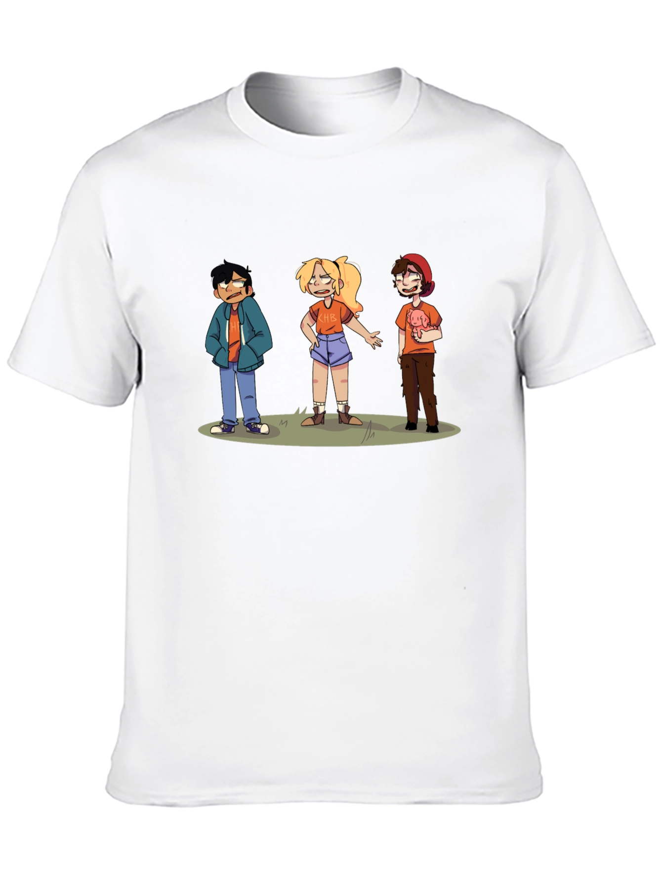 Camiseta Negra con Diseño de Personajes Animados