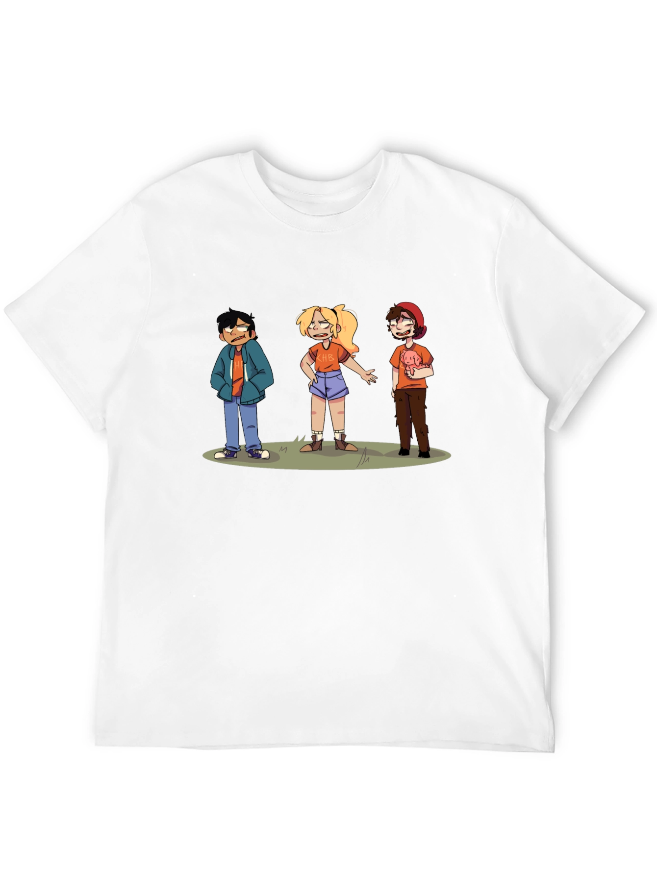 Camiseta Negra con Diseño de Personajes Animados