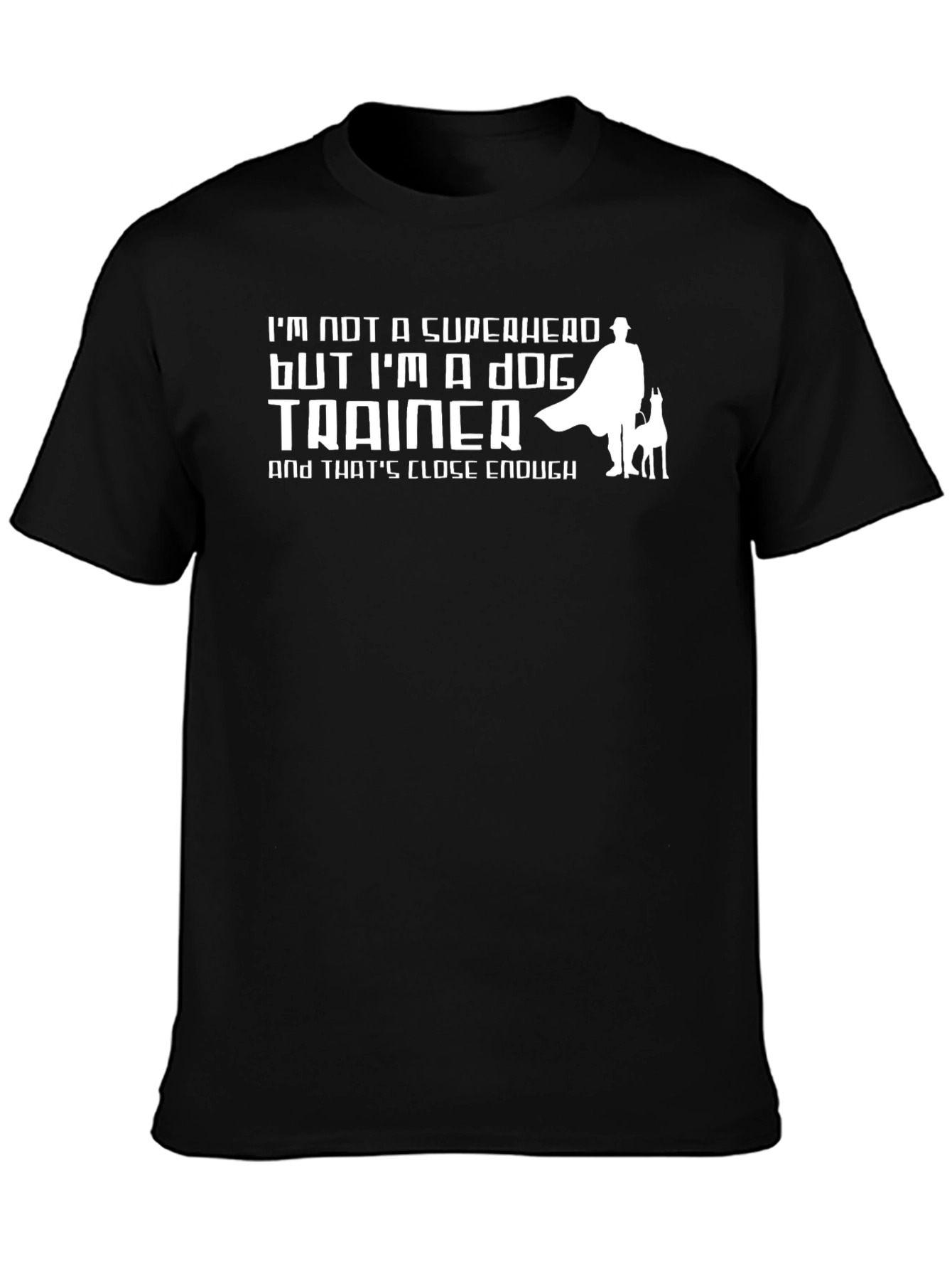 Camiseta Negra: Entrenador de Perros Superhéroe