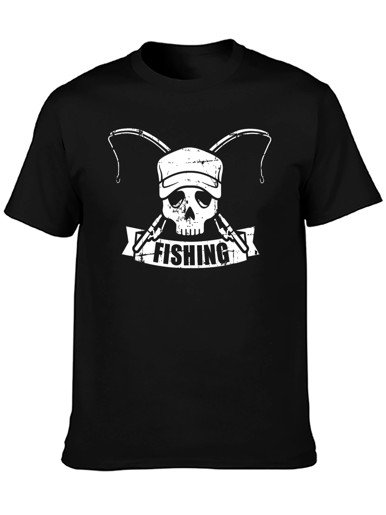 Camiseta Negra Calavera Pescador