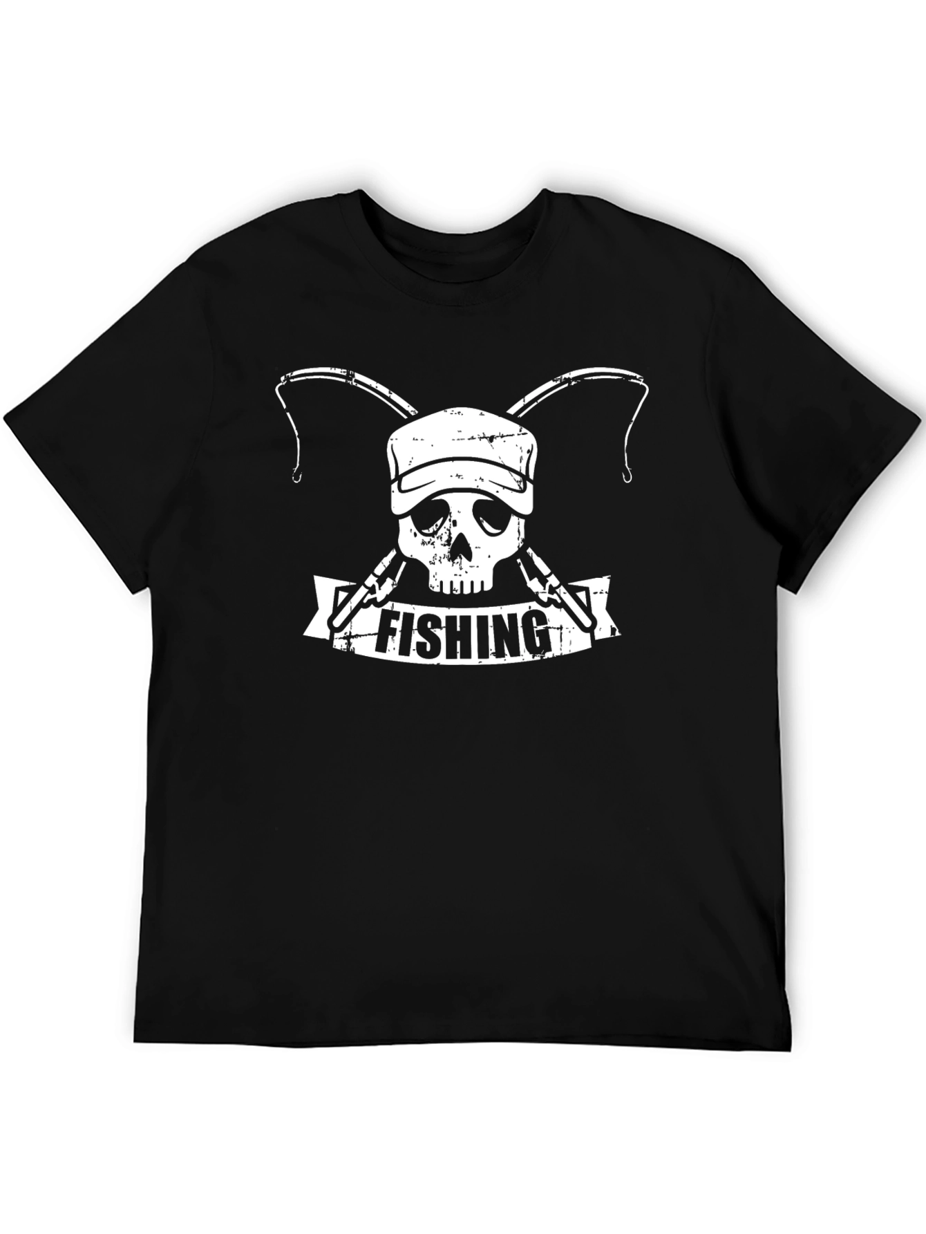 Camiseta Negra Calavera Pescador