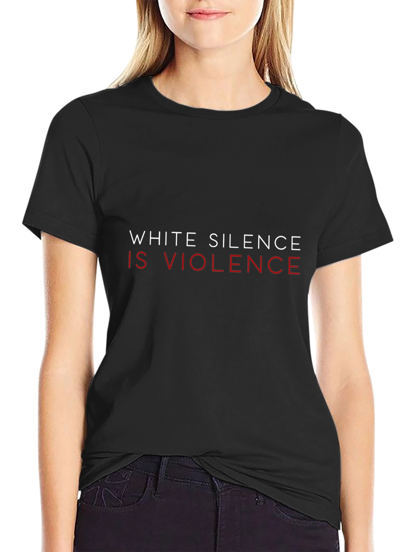 Camiseta Negra: El Silencio Blanco es Violencia