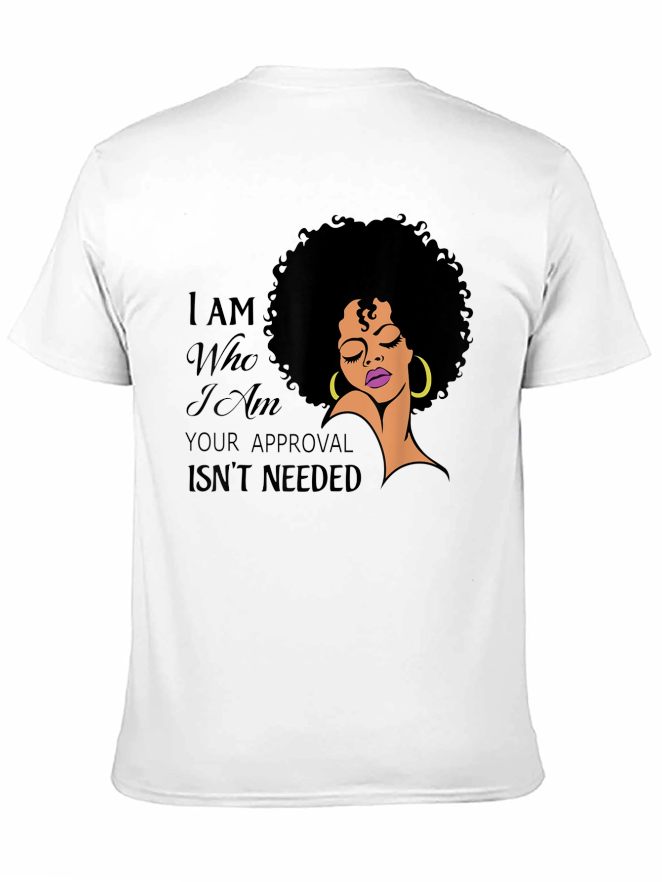 Camiseta Negra con Diseño Afro y Mensaje Inspirador