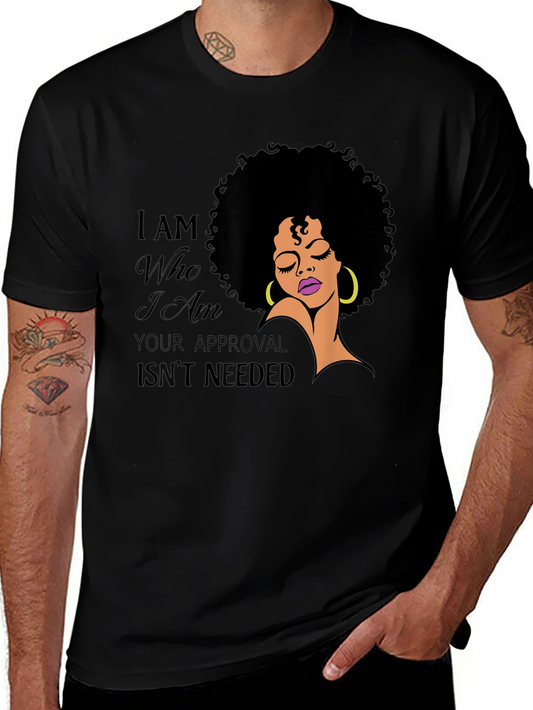 Camiseta Negra con Diseño Afro y Mensaje Inspirador