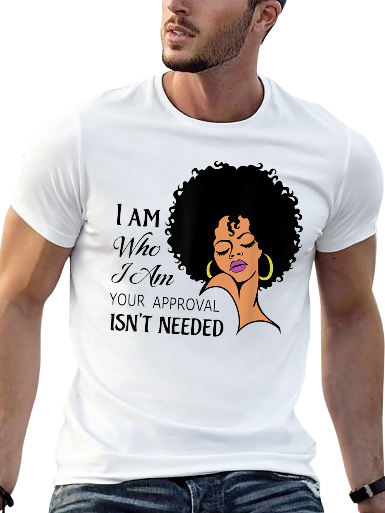Camiseta Negra con Diseño Afro y Mensaje Inspirador