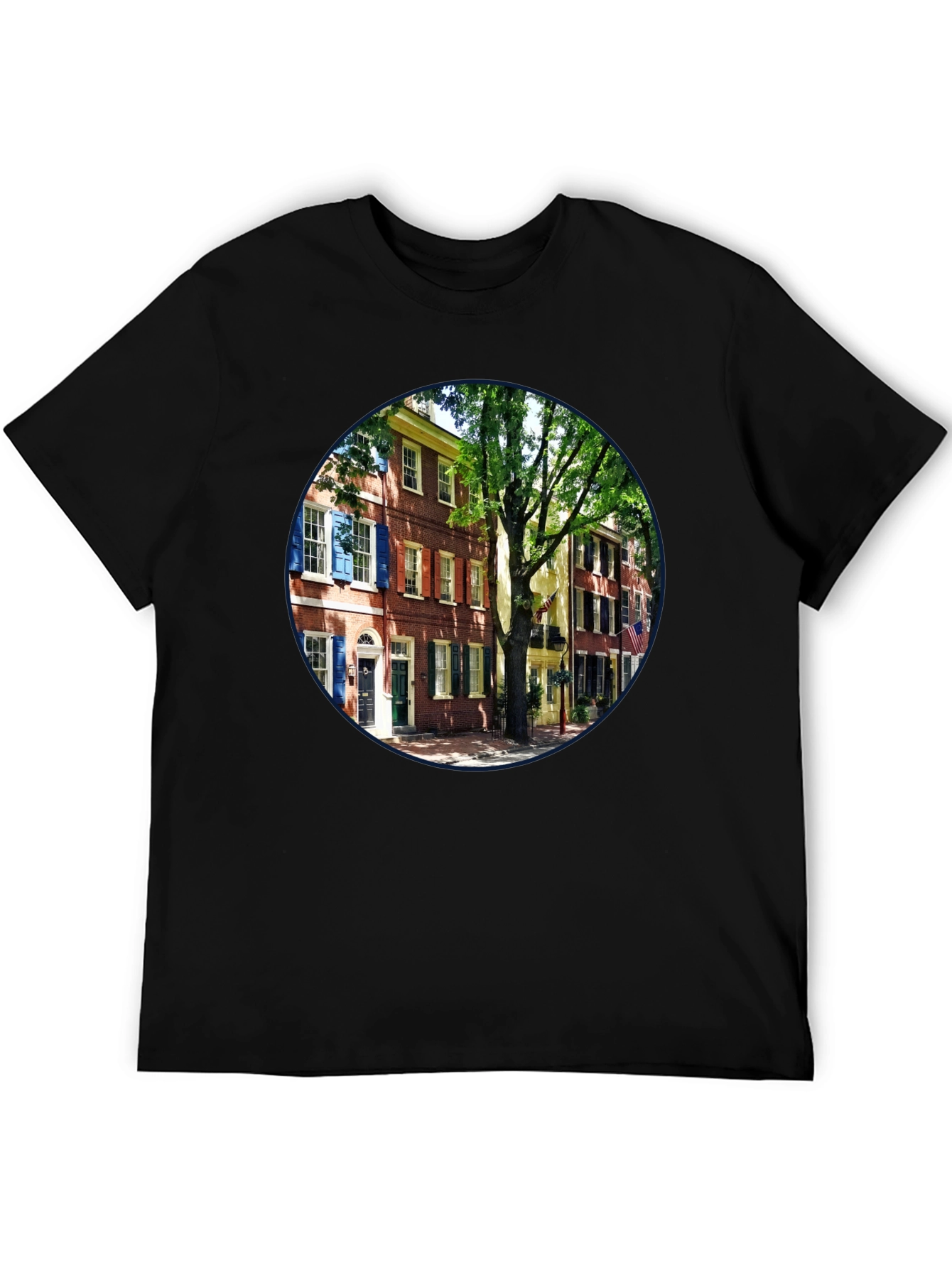 Camiseta Urbana con Diseño Arquitectónico Clásico