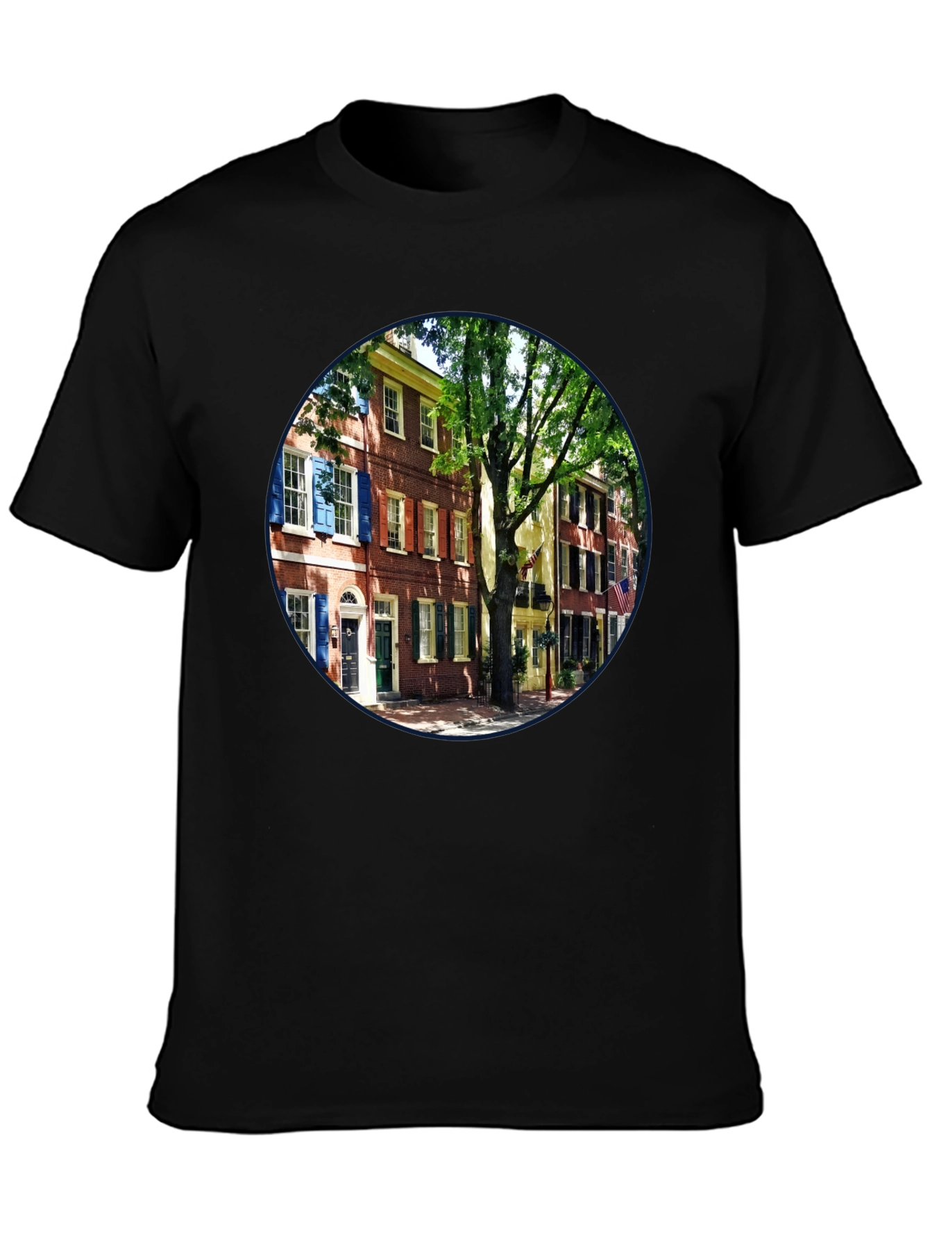 Camiseta Urbana con Diseño Arquitectónico Clásico