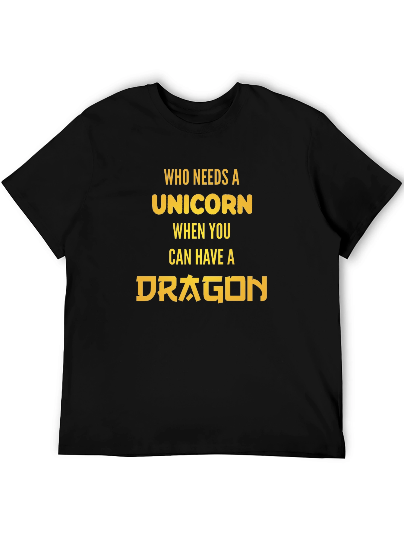 Camiseta Negra Dragón vs Unicornio