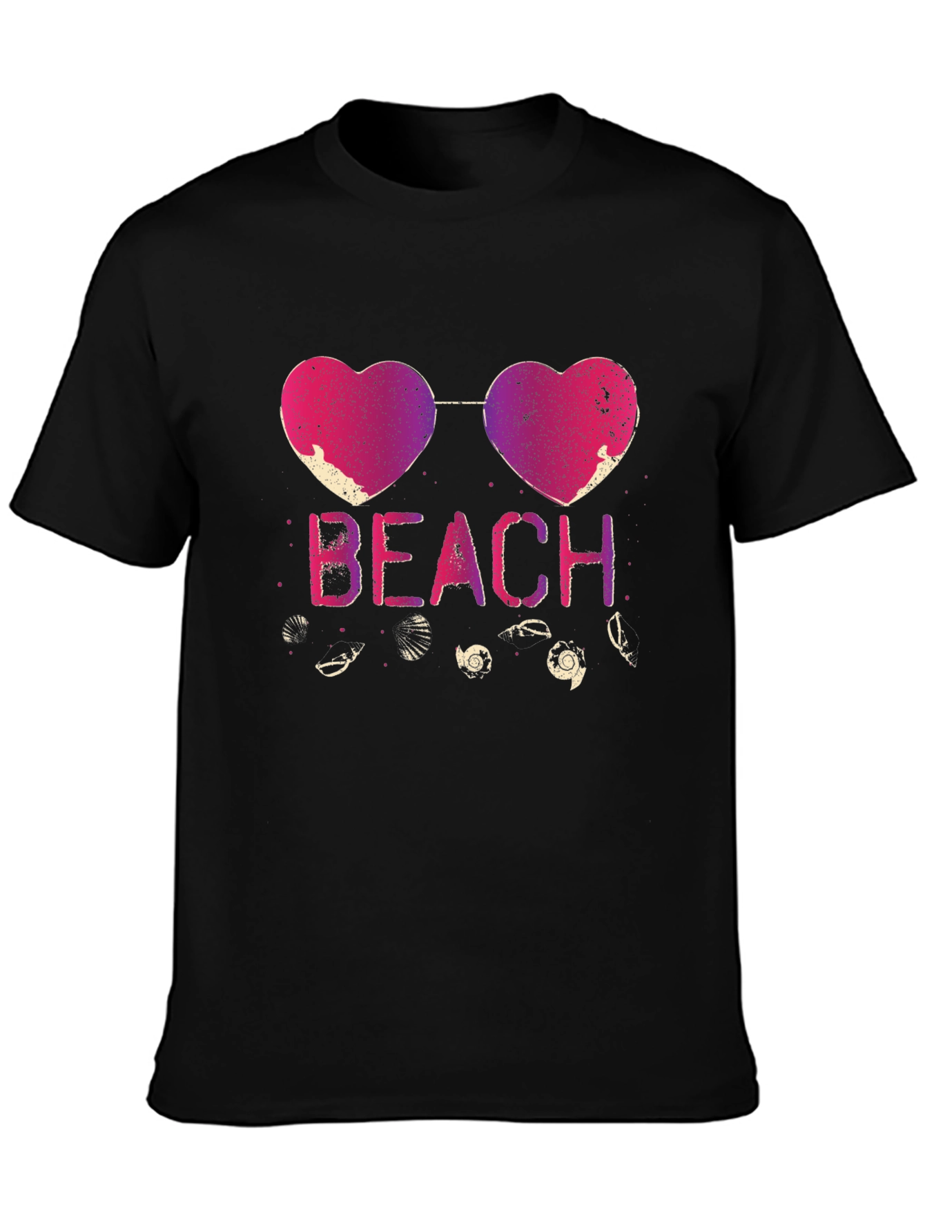 Camiseta Negra Corazón Playa