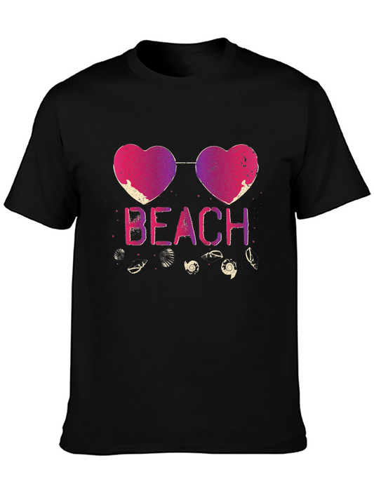 Camiseta Negra Corazón Playa