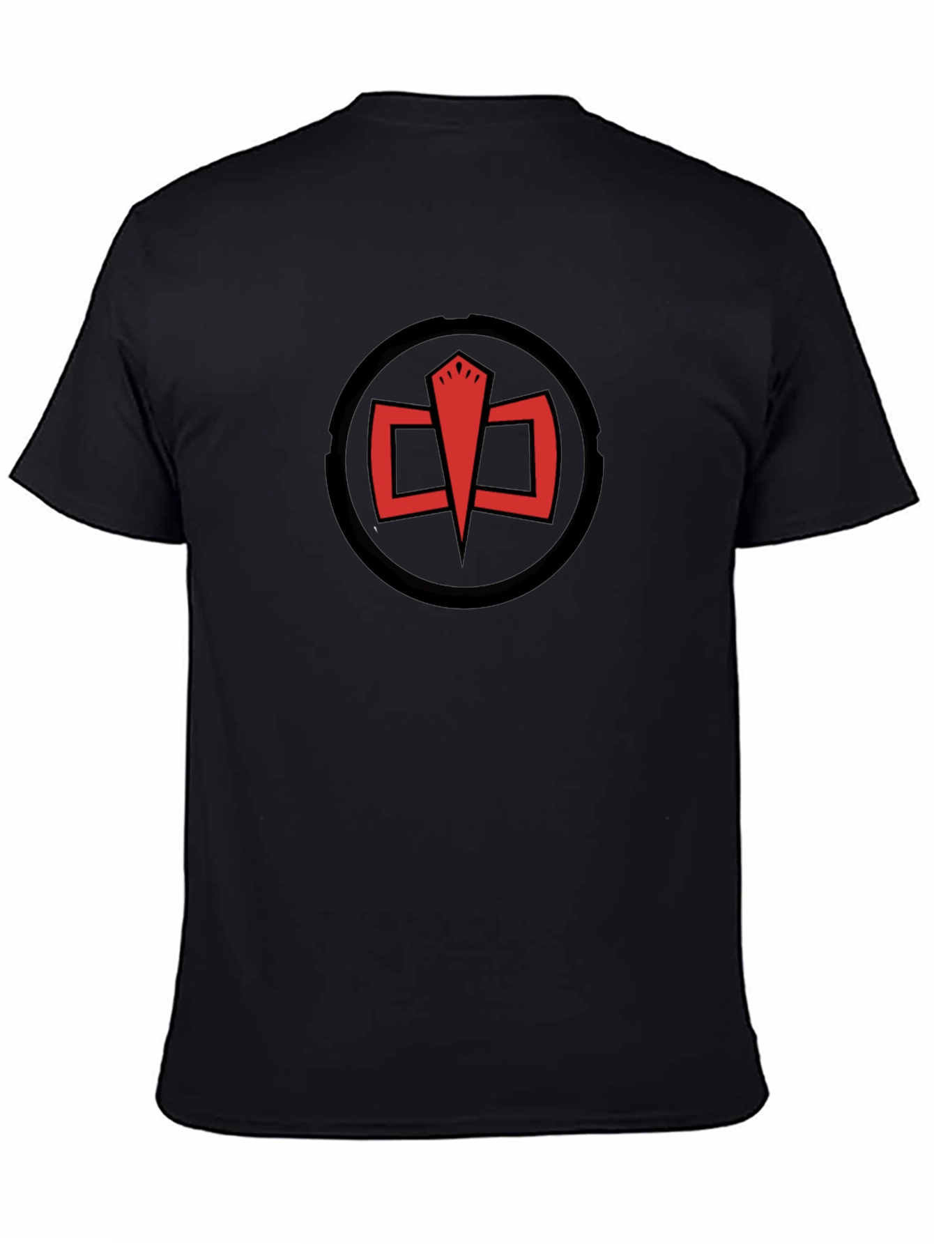 Camiseta Negra con Logo Inspirado en Superhéroes