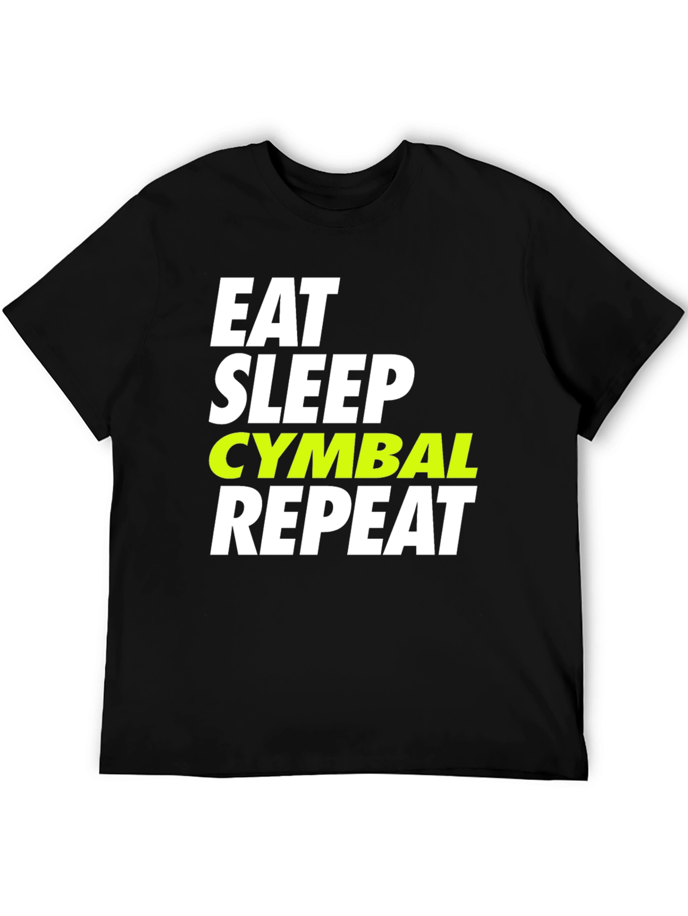 Camiseta Negra Eat Sleep Cymbal Repeat