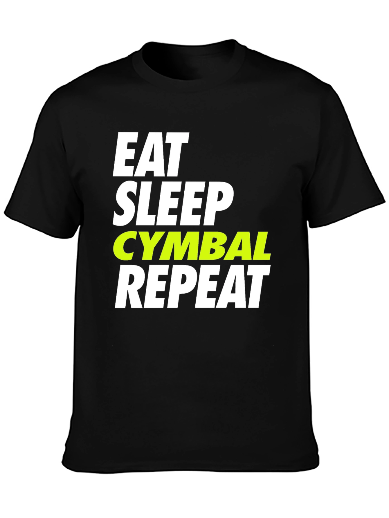 Camiseta Negra Eat Sleep Cymbal Repeat
