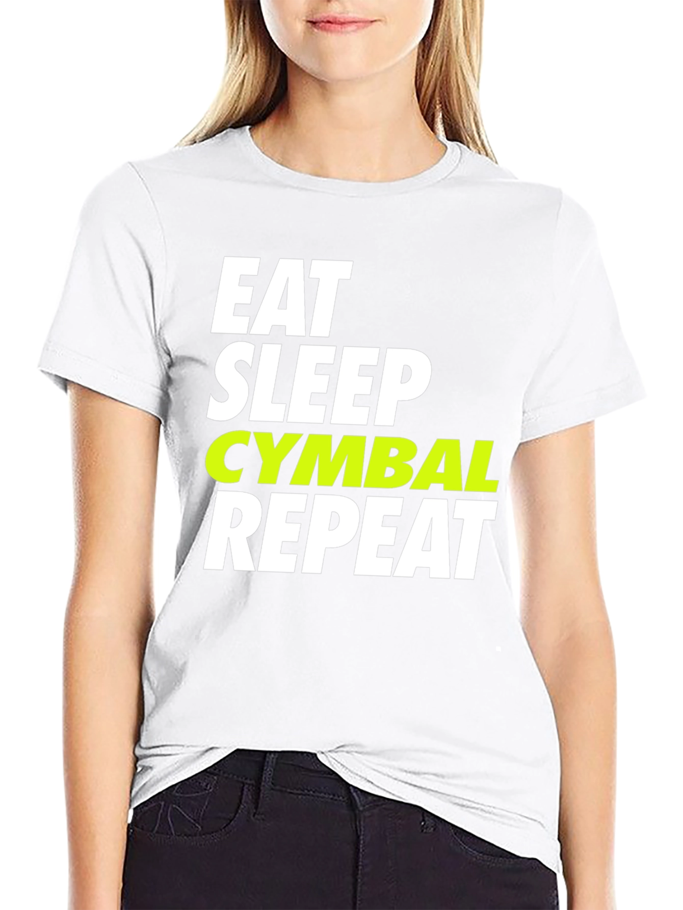 Camiseta Negra Eat Sleep Cymbal Repeat