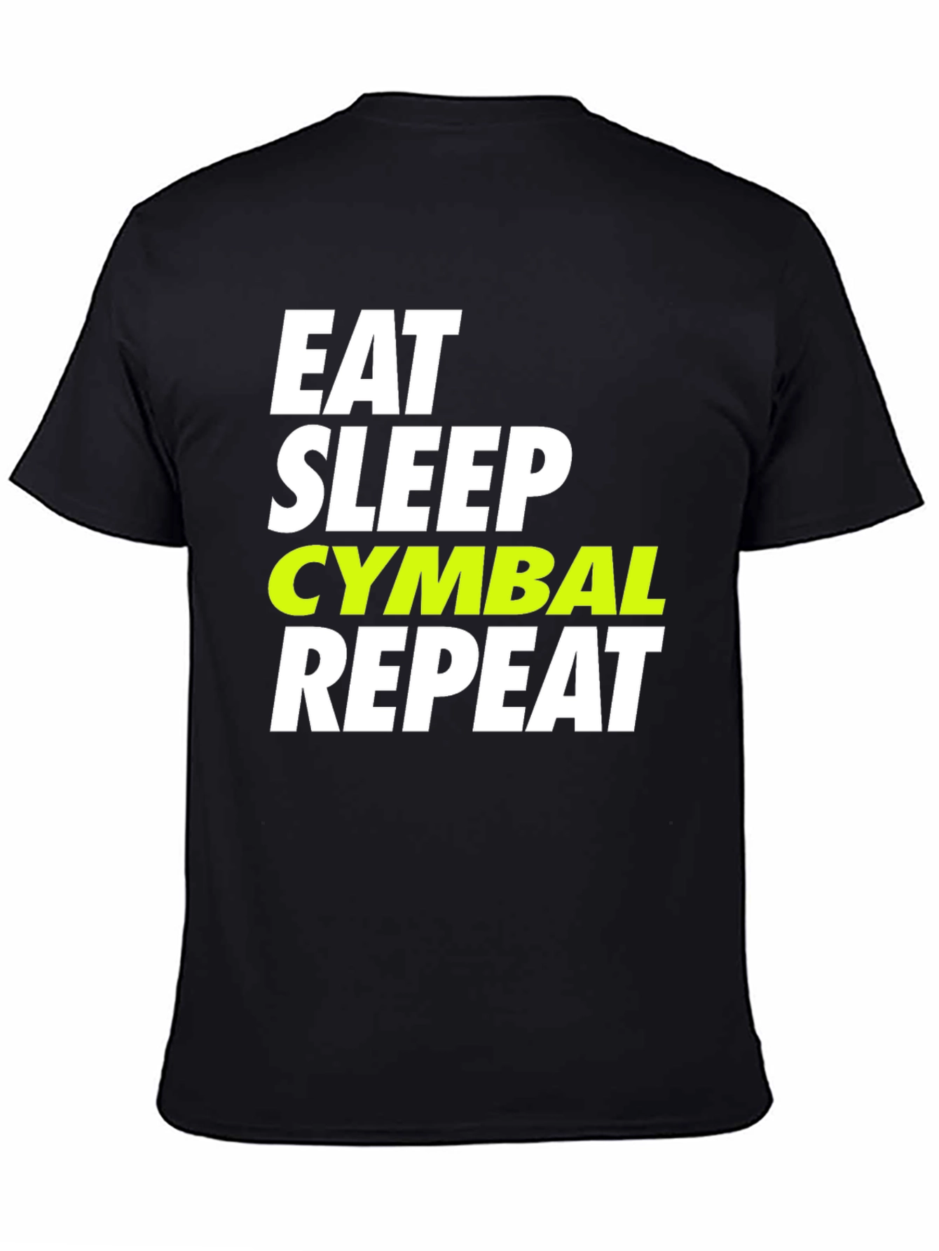 Camiseta Negra Eat Sleep Cymbal Repeat