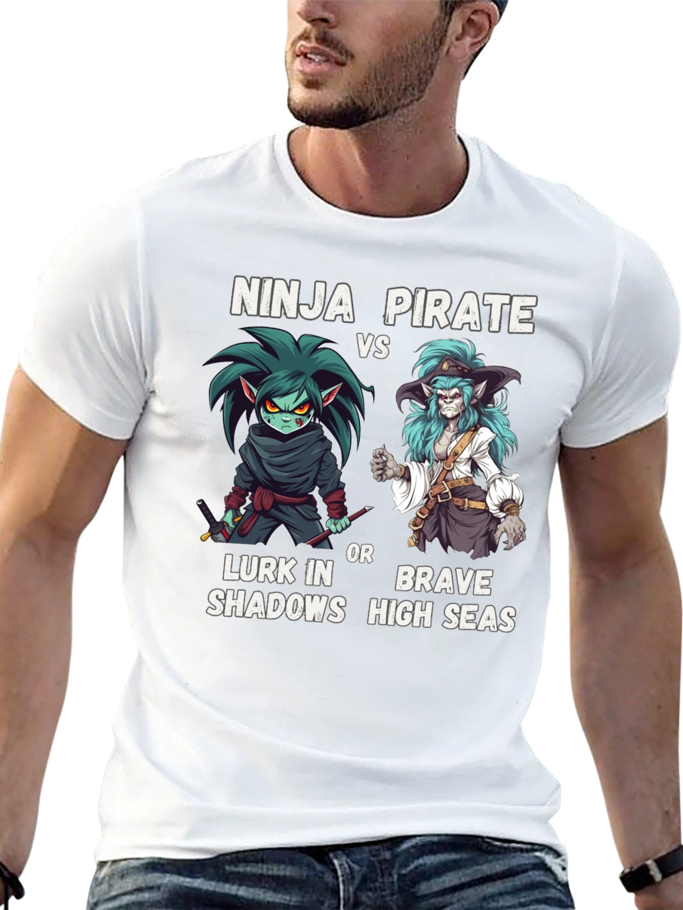Camiseta Ninja vs Pirata - Estilo Único
