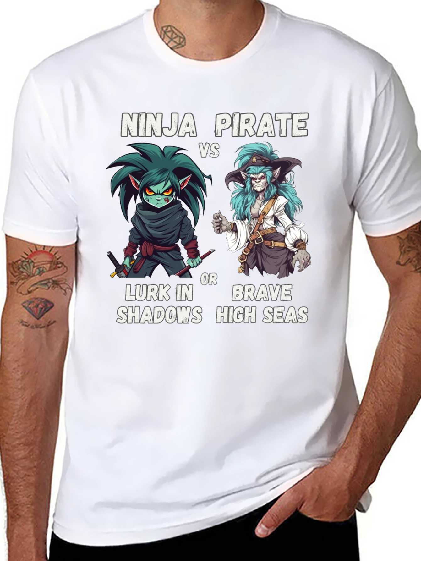 Camiseta Ninja vs Pirata - Estilo Único