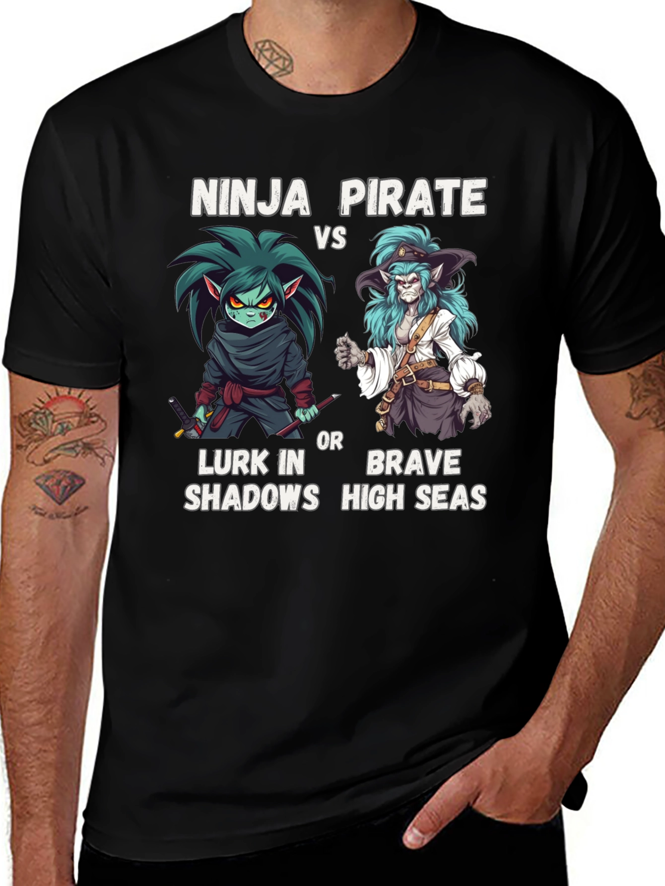 Camiseta Ninja vs Pirata - Estilo Único