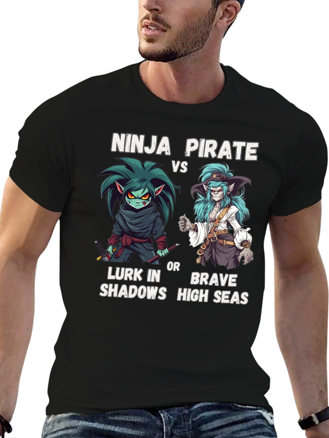 Camiseta Ninja vs Pirata - Estilo Único