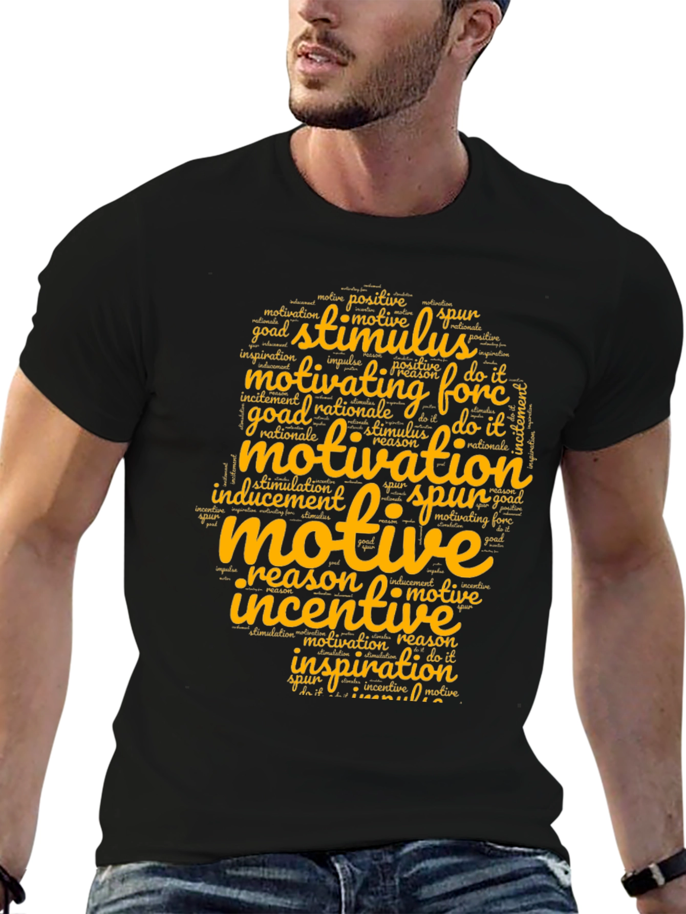 Camiseta Motivacional Negra para Hombre