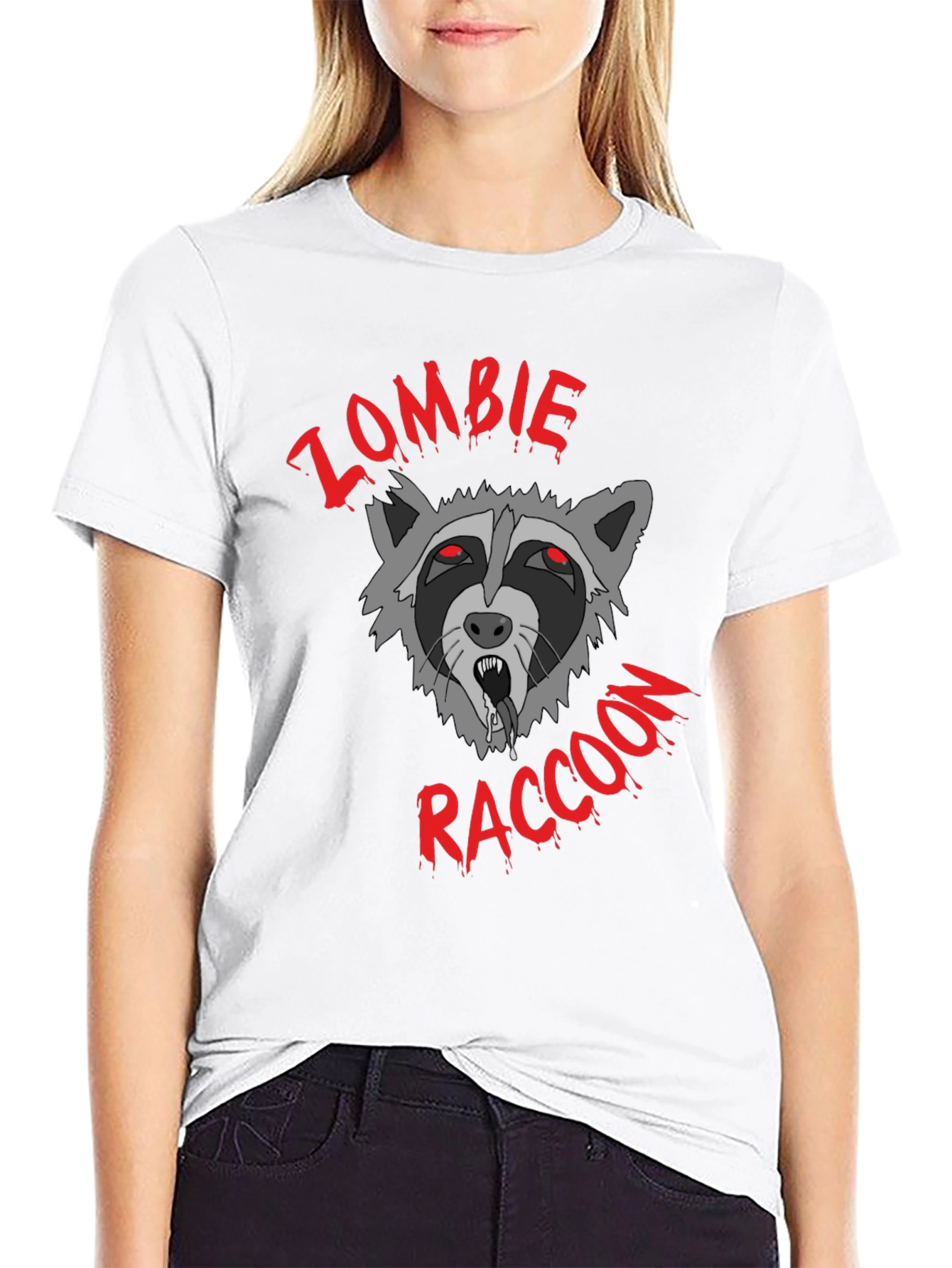 Camiseta Negra Zombie Raccoon